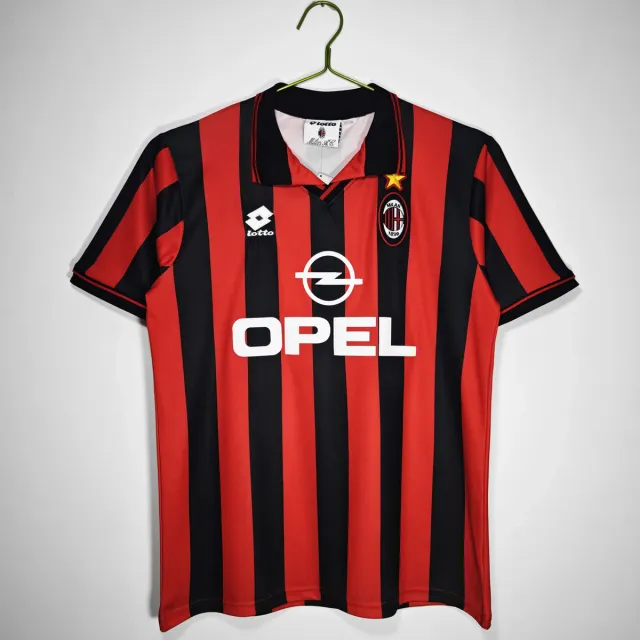 Milan Home 1996/97 Opel maglia calcio rossonera