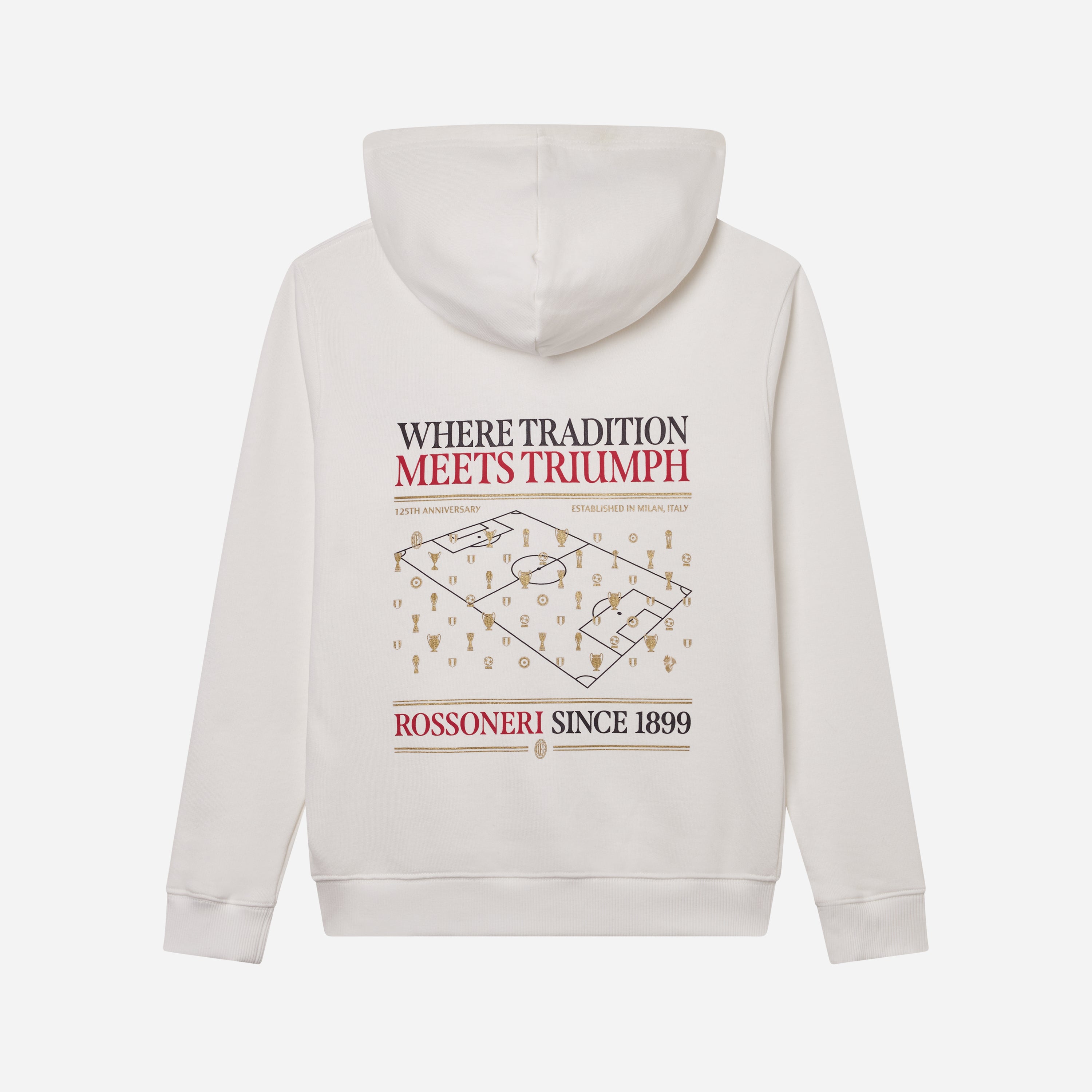 AC Milan Rossoneri Since 1899 felpa bimbo bianca zip cotone