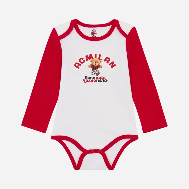 AC Milan Magliette Milan Body Neonato Manica Lunga Bianco 3 Mesi