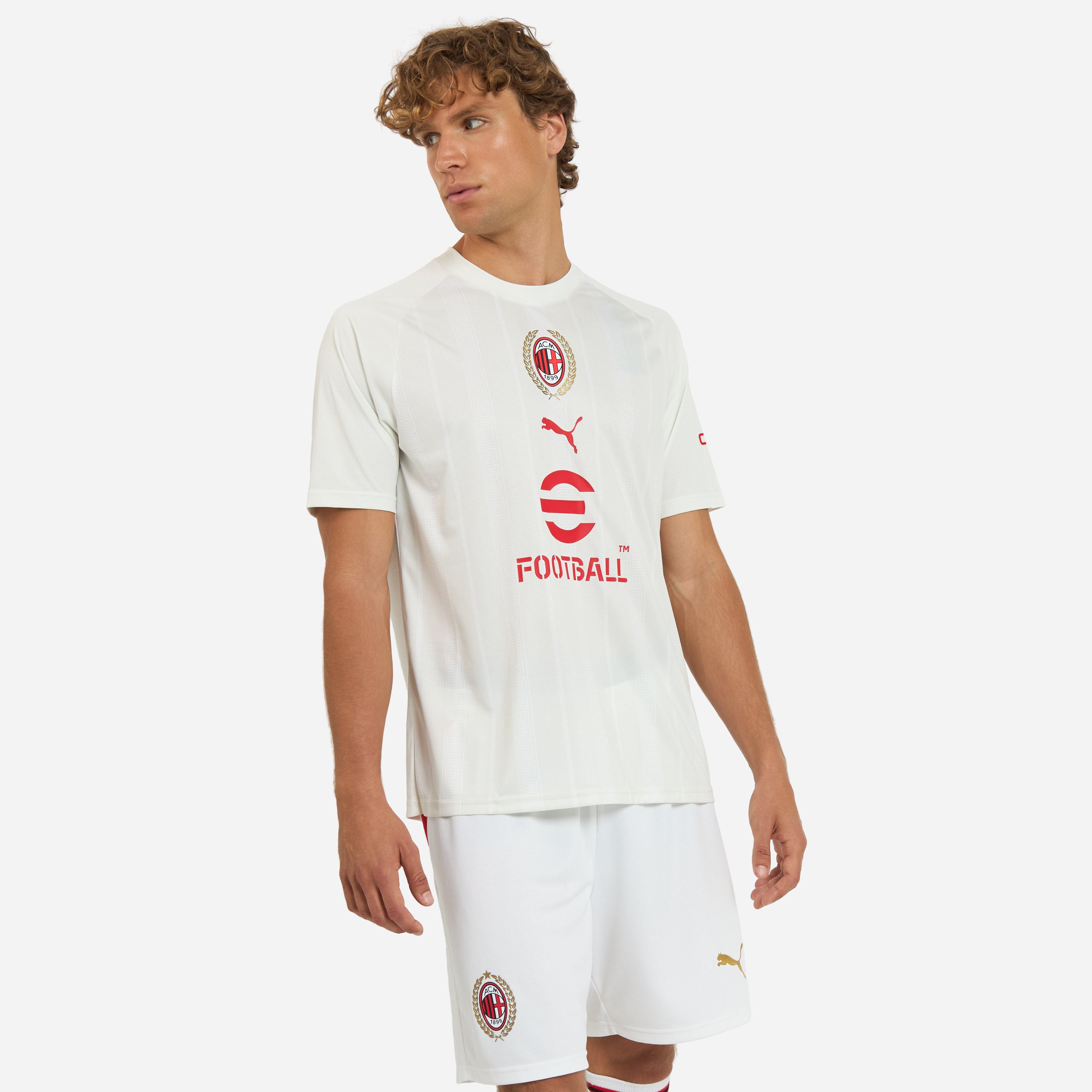 AC Milan Prematch 2026/27 t-shirt bianca poliestere uomo