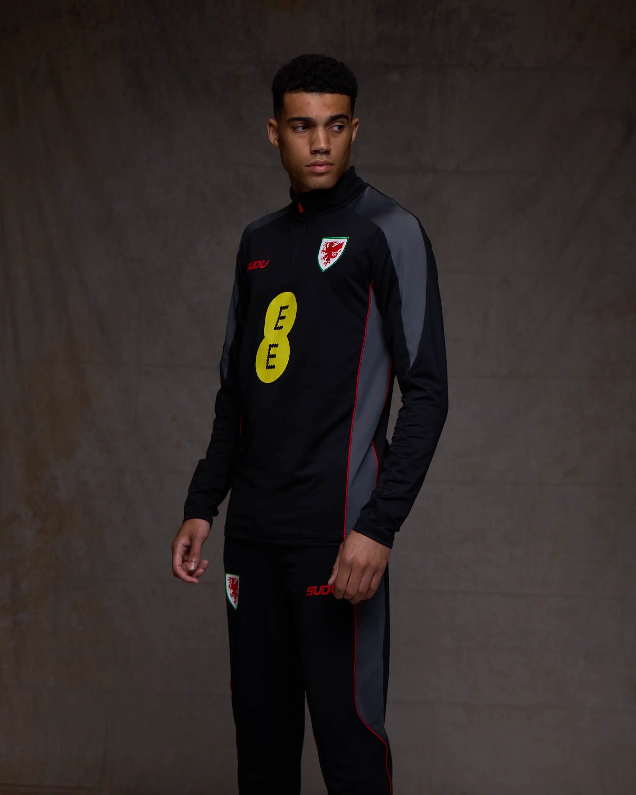Wales Training SUDU top 1/4 zip nero traspirante