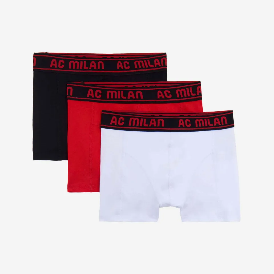 AC Milan Accessori set 3 boxer bambino cotone nero rosso