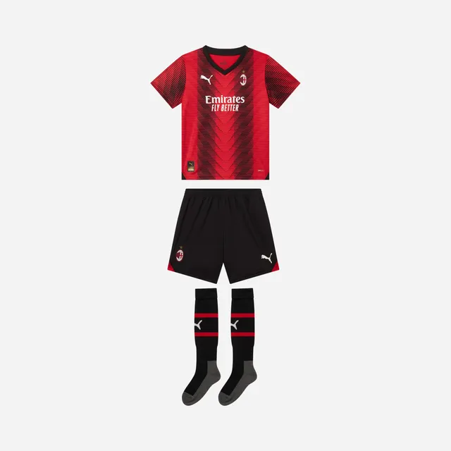 AC Milan Home 2023/24 Mini Kit maglia bambino rosso nero