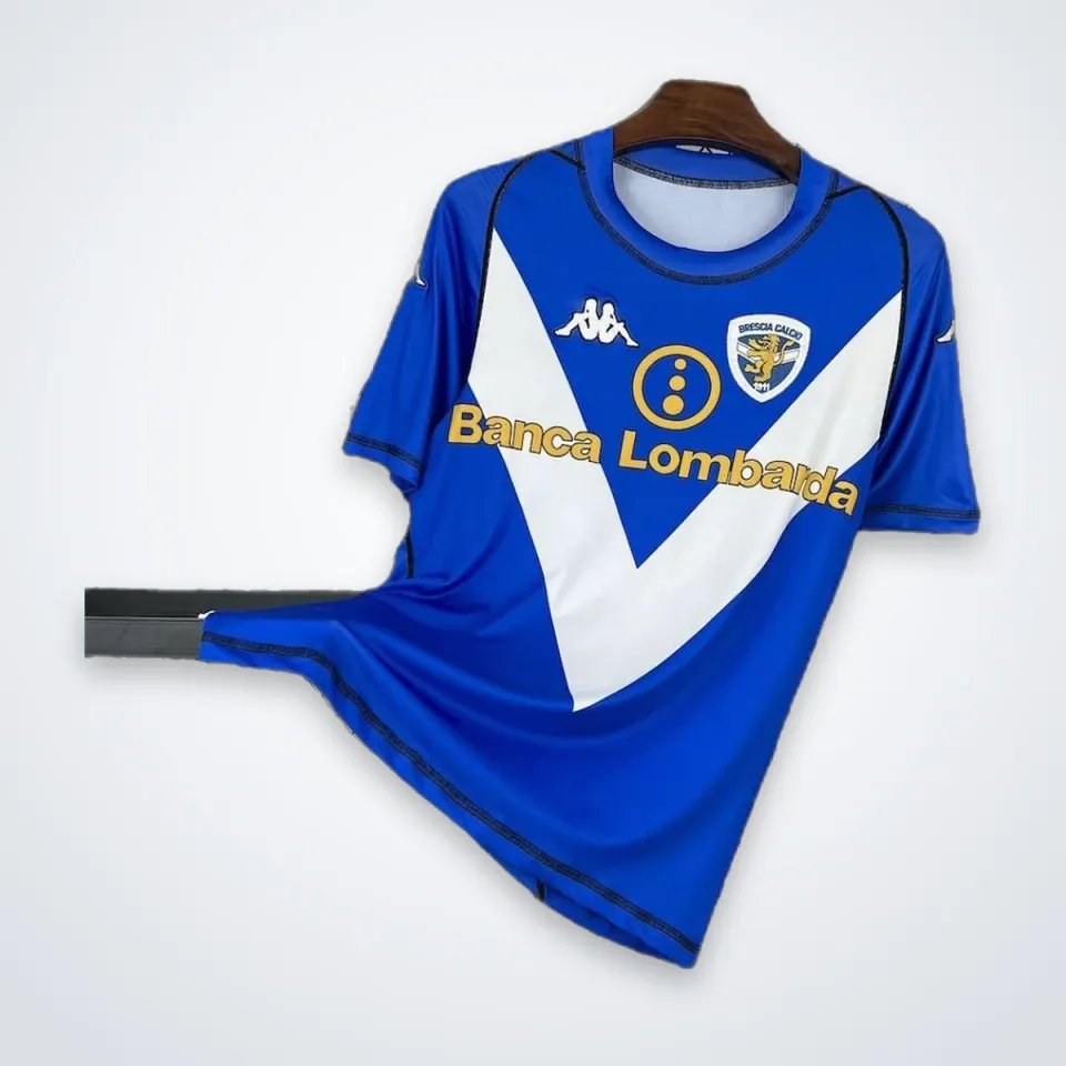 Brescia 2003/04 Retro Maglia Home Biancazzurra S-XXL