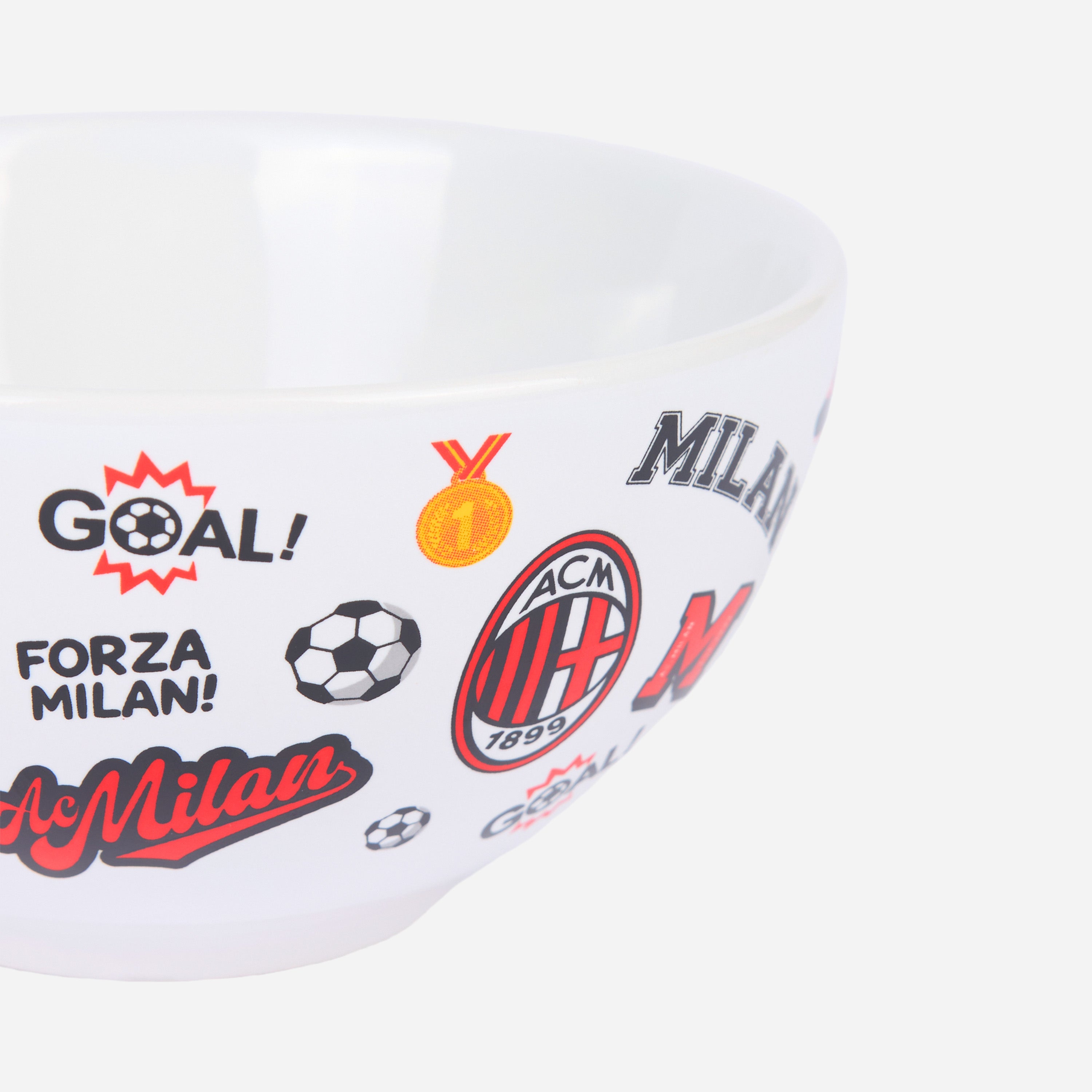 AC Milan Breakfast Bowl tazza ciotola ceramica bianca