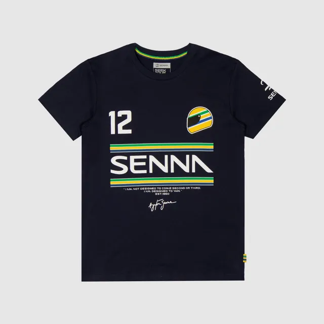 Senna Legacy 12 Stripe Tee Maglietta Cotone Logo Manica