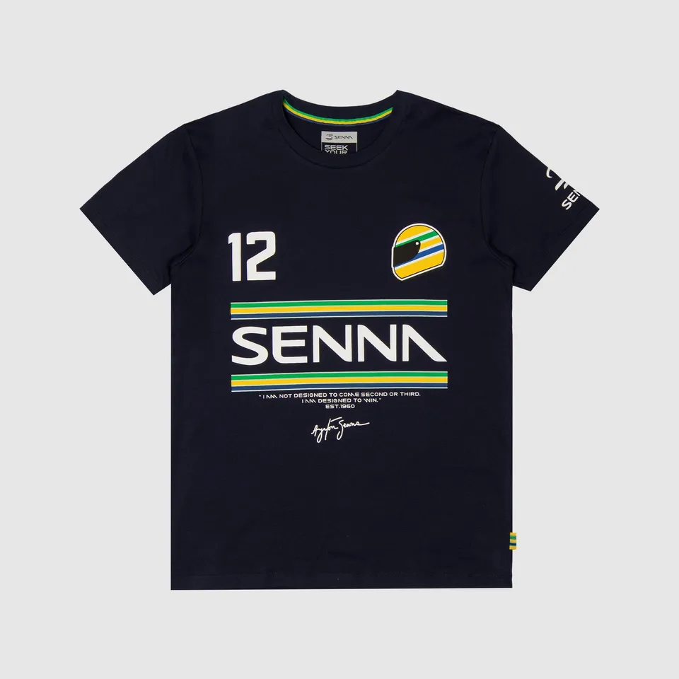 Senna Legacy 12 Stripe Tee Maglietta Cotone Logo Manica