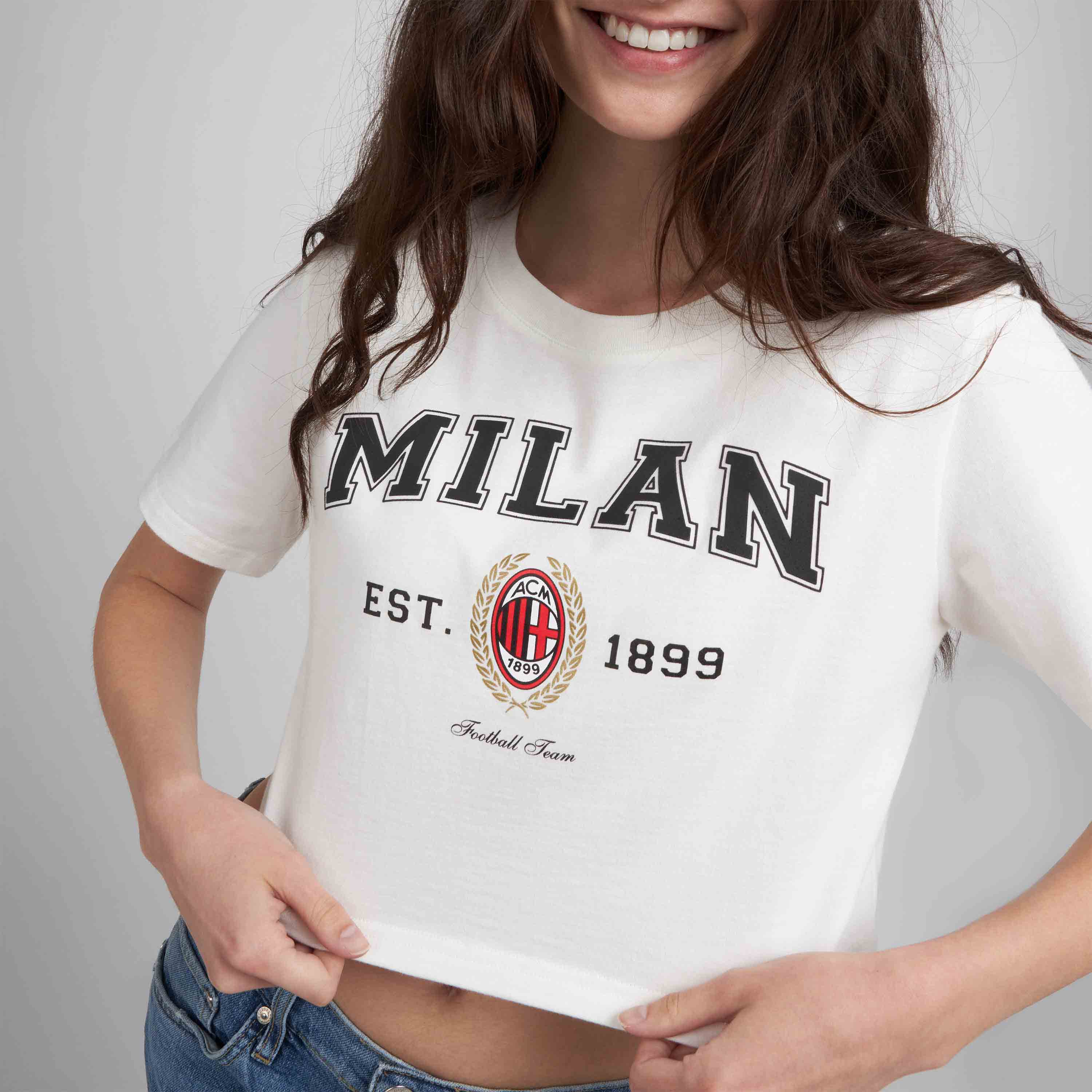 AC Milan College Collection Crop Top Donna Maglia Cotone