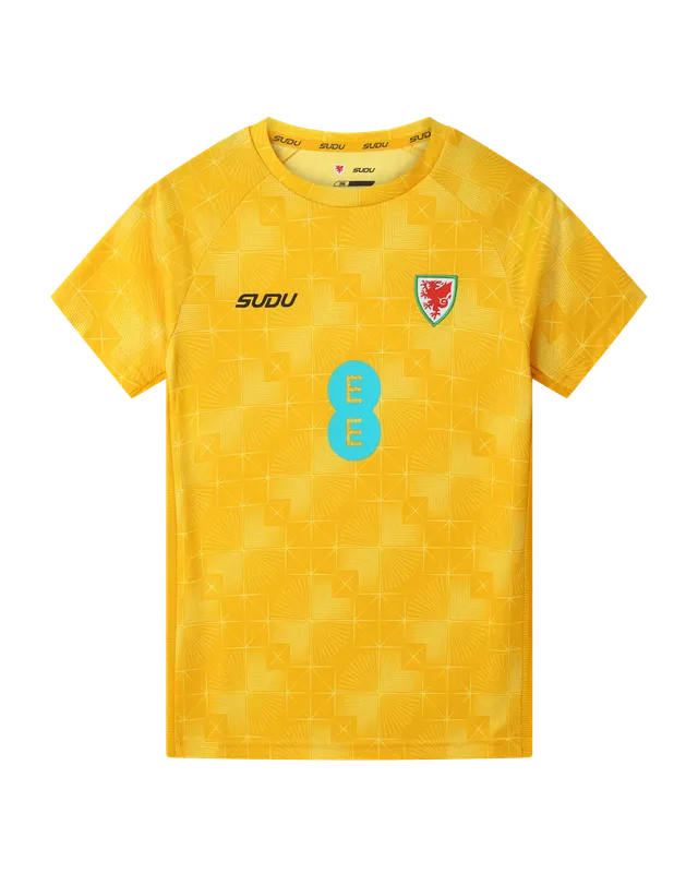 Wales Training SUDU 2026-27 T-Shirt Junior Gialla Away