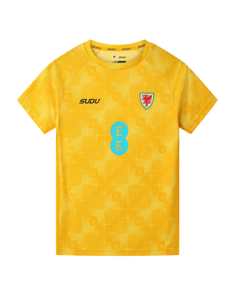 Wales Training SUDU 2026-27 T-Shirt Junior Gialla Away