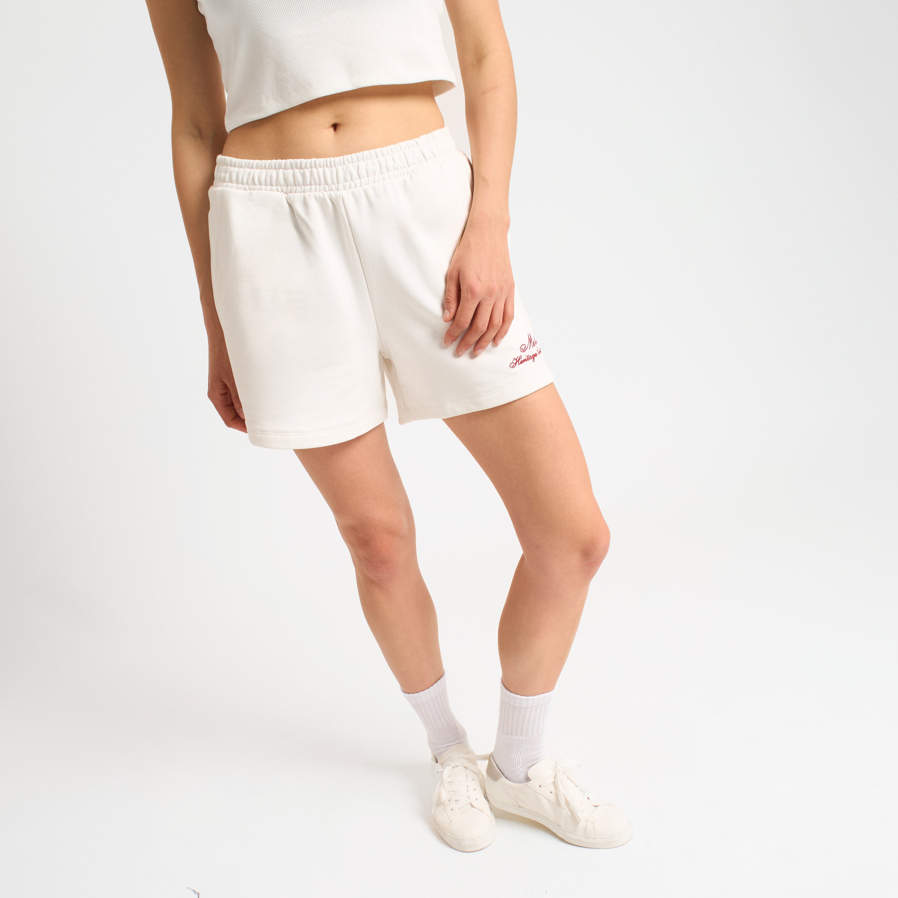 AC Milan Tute Sportive shorts donna bianchi ricamo cotone