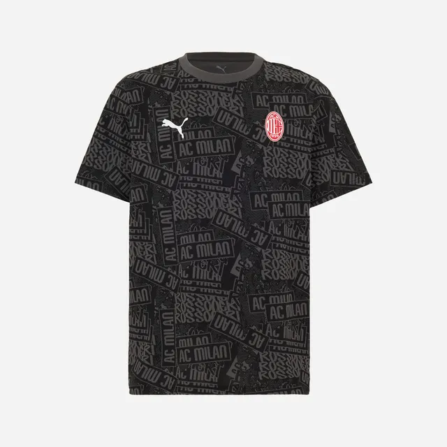 AC Milan Culture T-Shirt Nera Grafica Cotone Taglia M