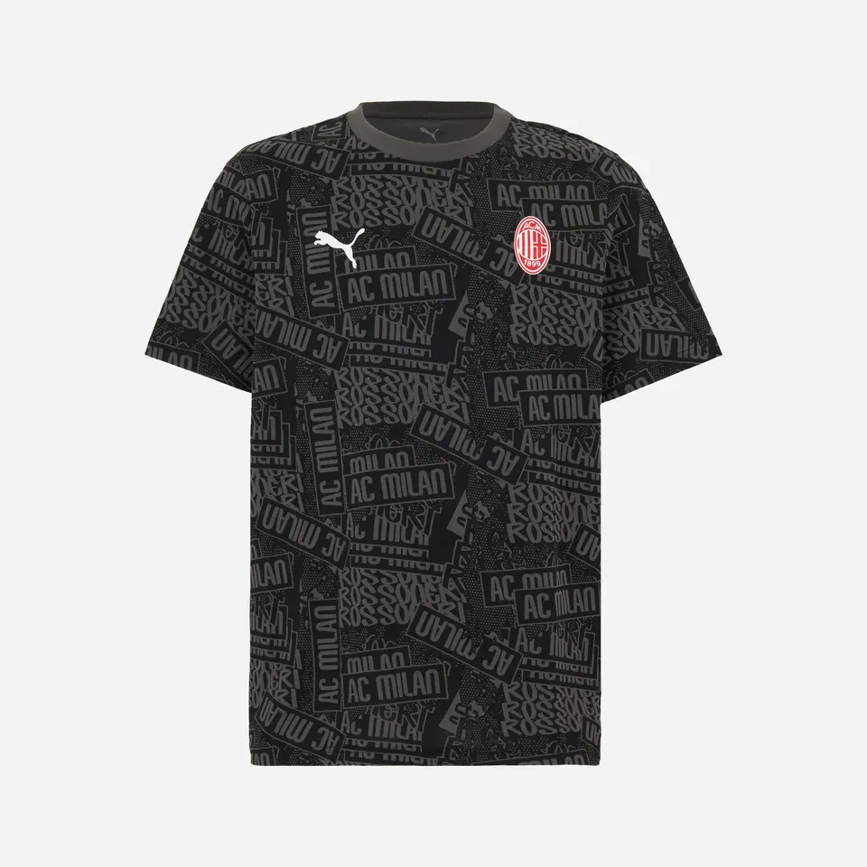 AC Milan Culture T-Shirt Nera Grafica Cotone Taglia M
