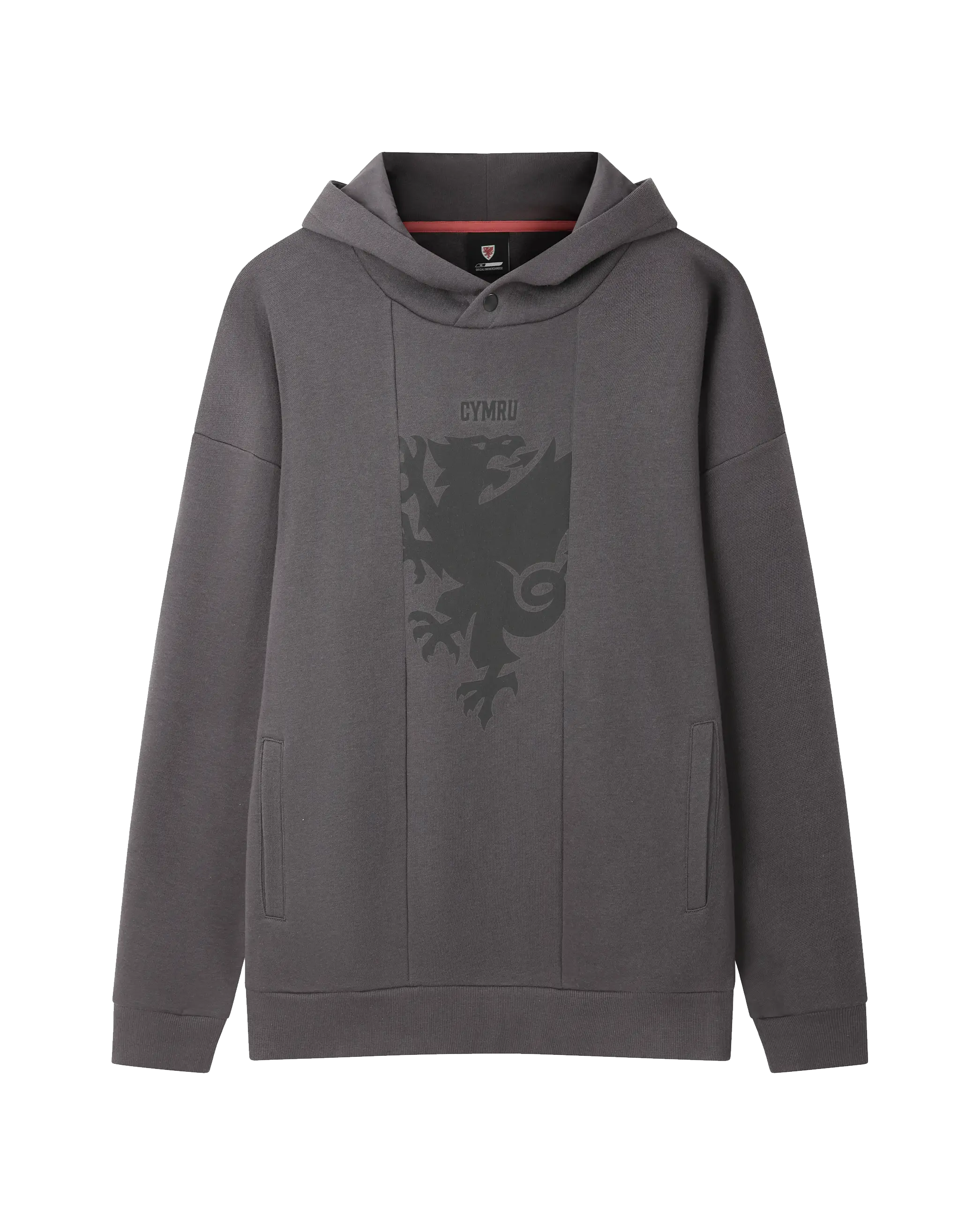 Wales Fanwear Draig felpa cappuccio unisex grigia taglia M