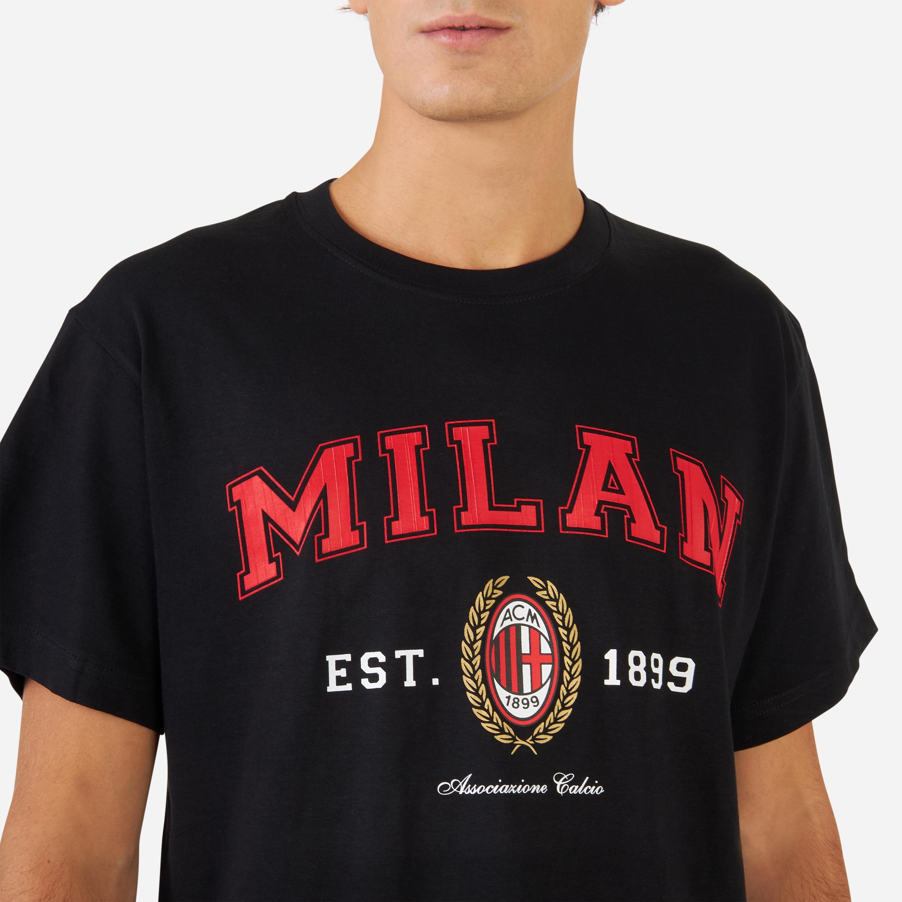 AC Milan College maglietta uomo nera cotone taglia L