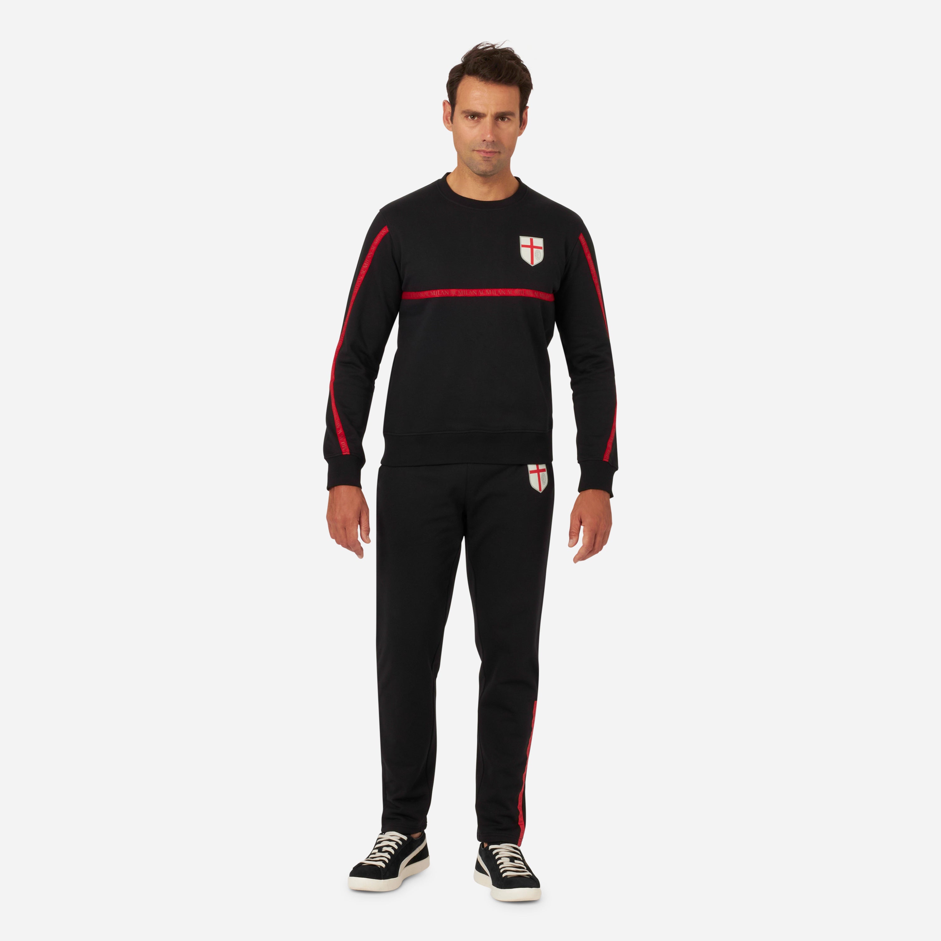 AC Milan pantaloni tuta neri elastico uomo