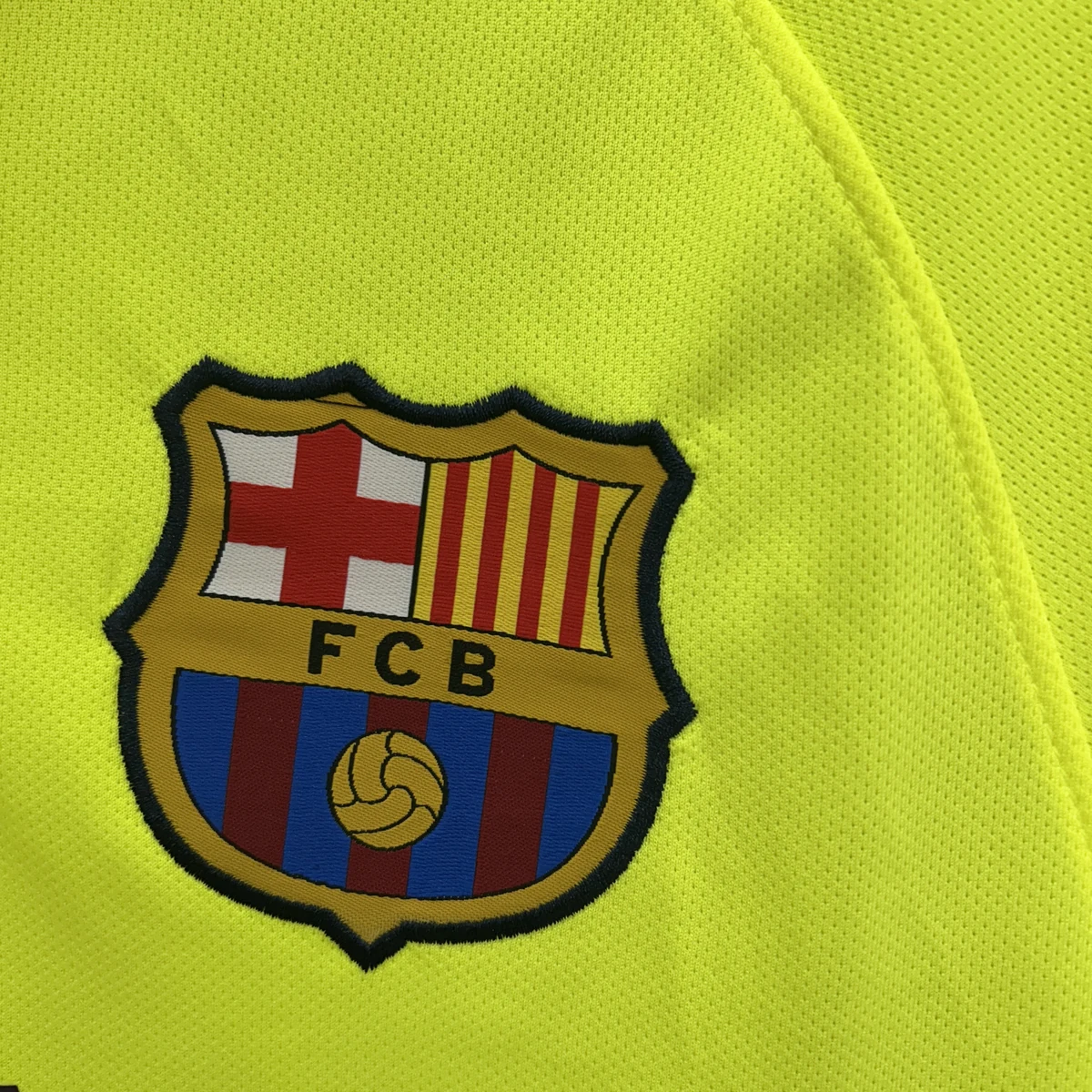 Barcellona Terza Maglia 2014/15 Retro Maglia Tifoso Gialla Fluo