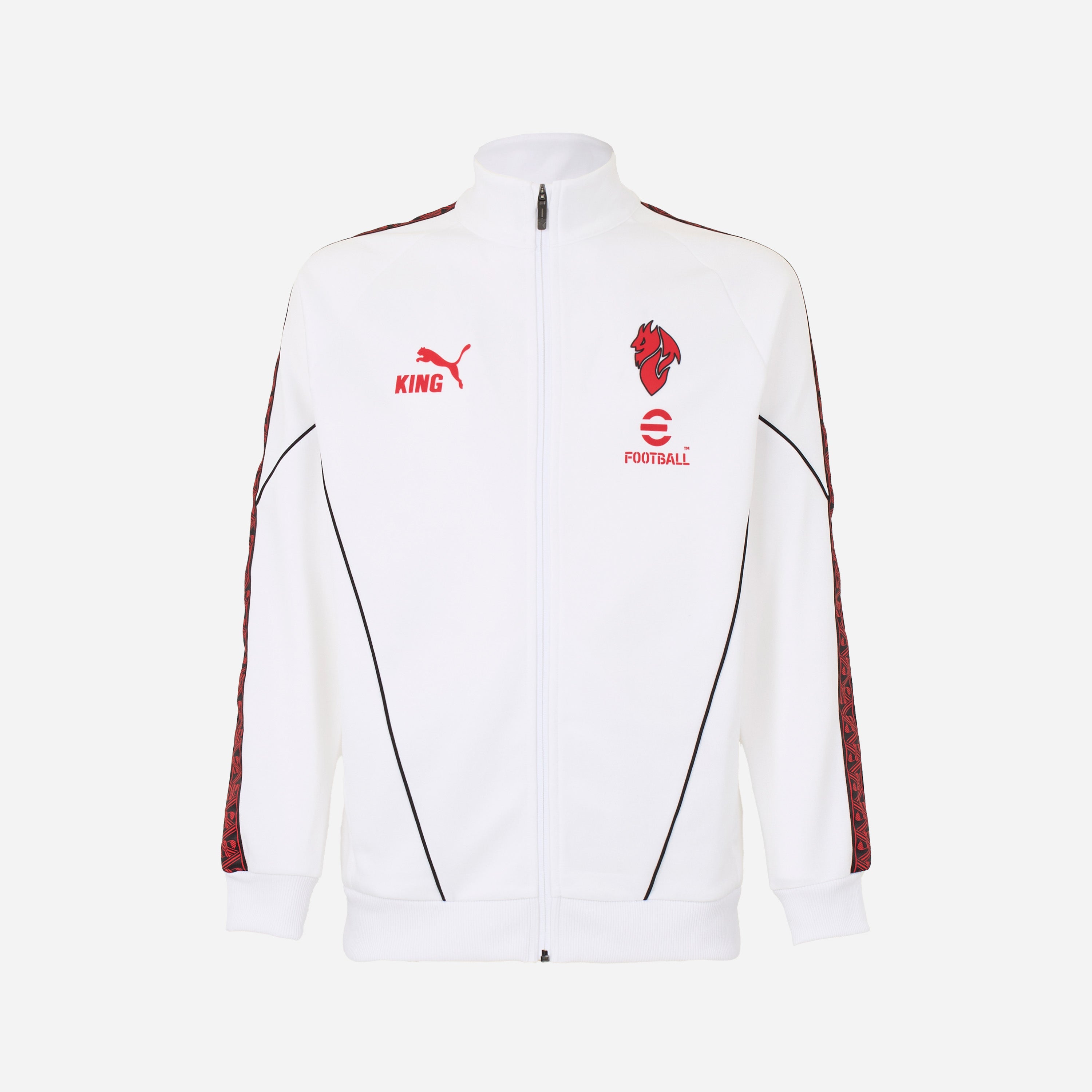 AC Milan King Giacca Uomo Bianca Zip Cotone Taglia Regolare