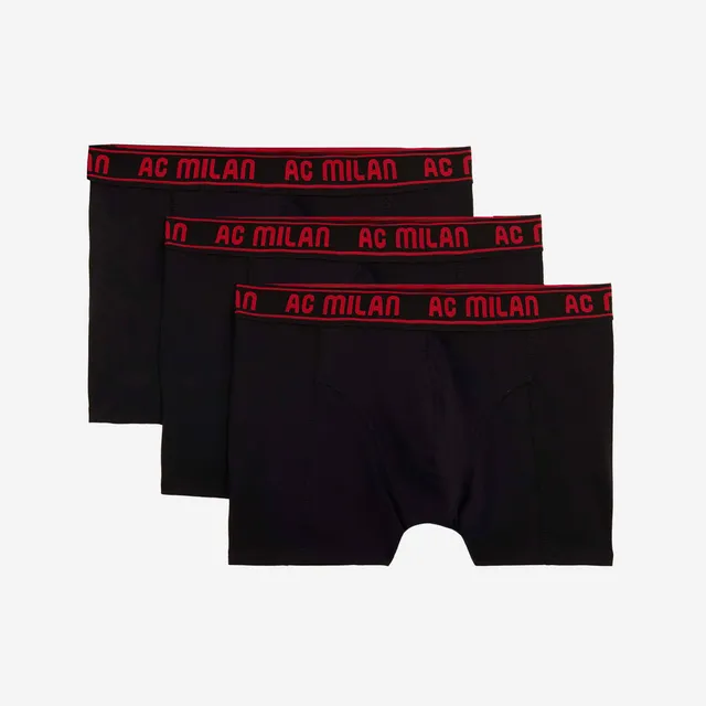 AC Milan Accessori set 3 boxer uomo neri cotone