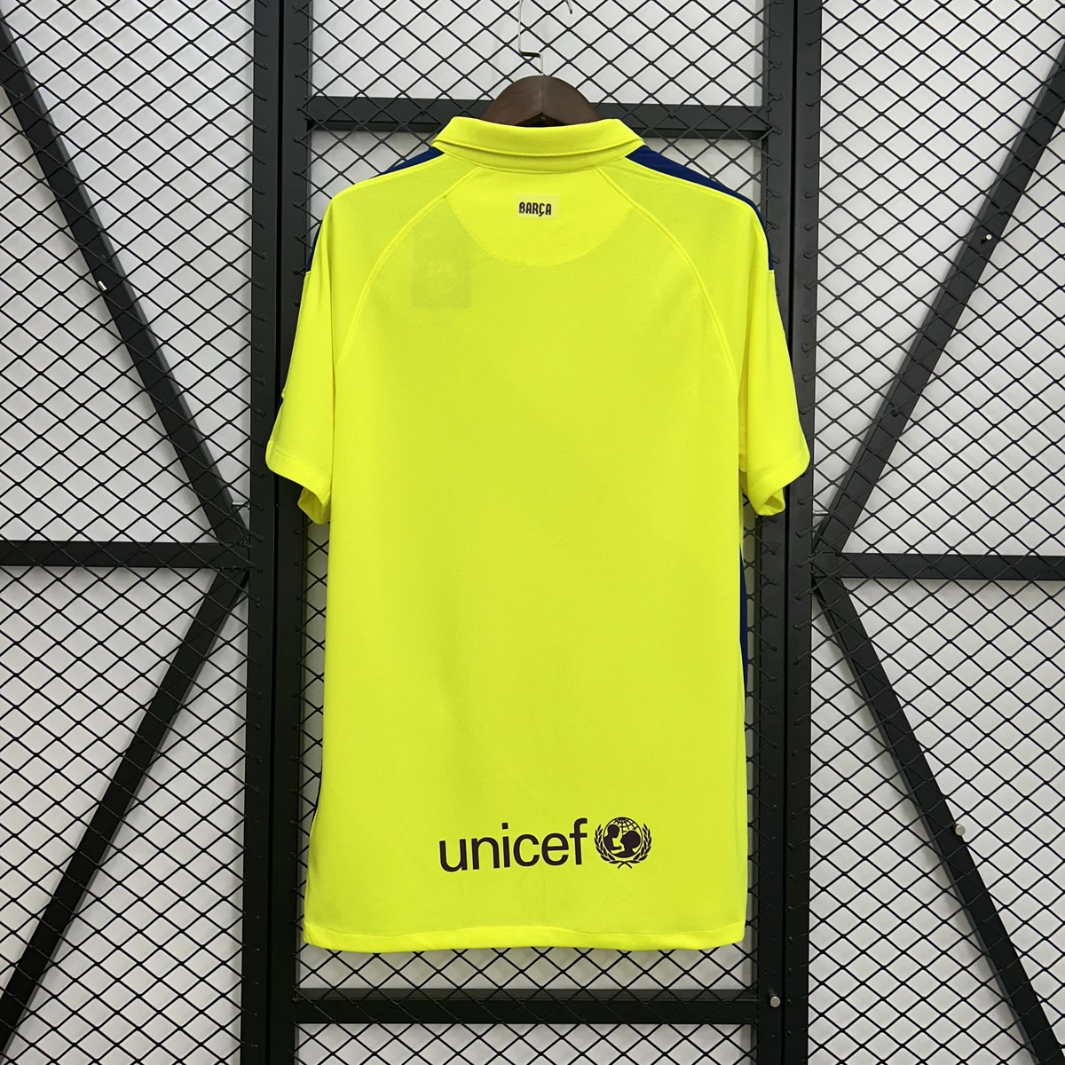 Barcellona Terza Maglia 2014/15 Retro Maglia Tifoso Gialla Fluo