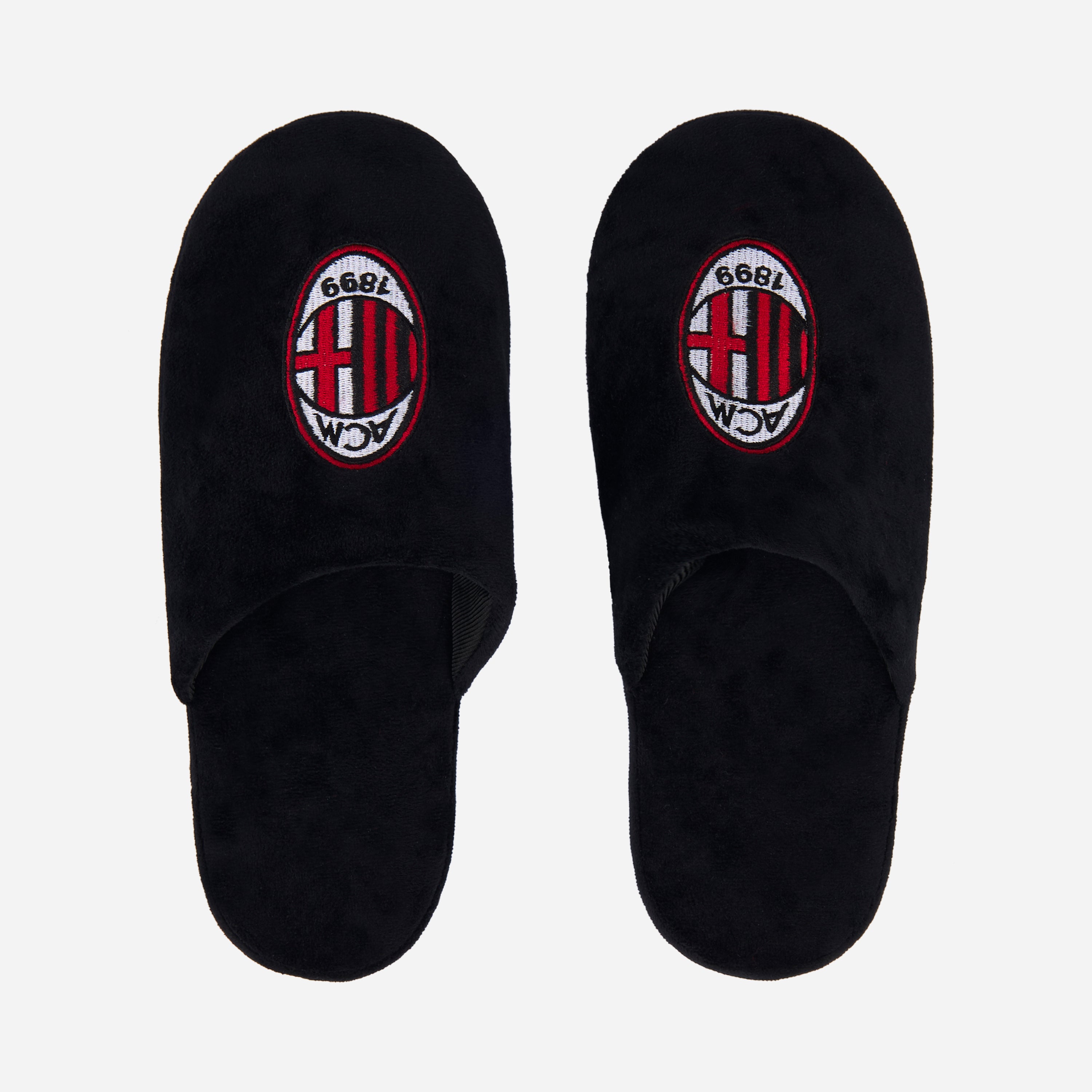 AC Milan ciabatte nere uomo logo ricamato
