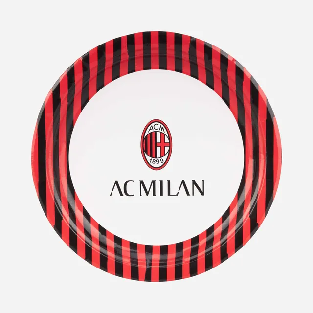 AC Milan Piatto Tifoso 23 cm Nero Rosso Logo Ufficiale