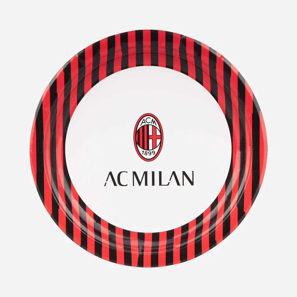 AC Milan Piatto Tifoso 23 cm Nero Rosso Logo Ufficiale