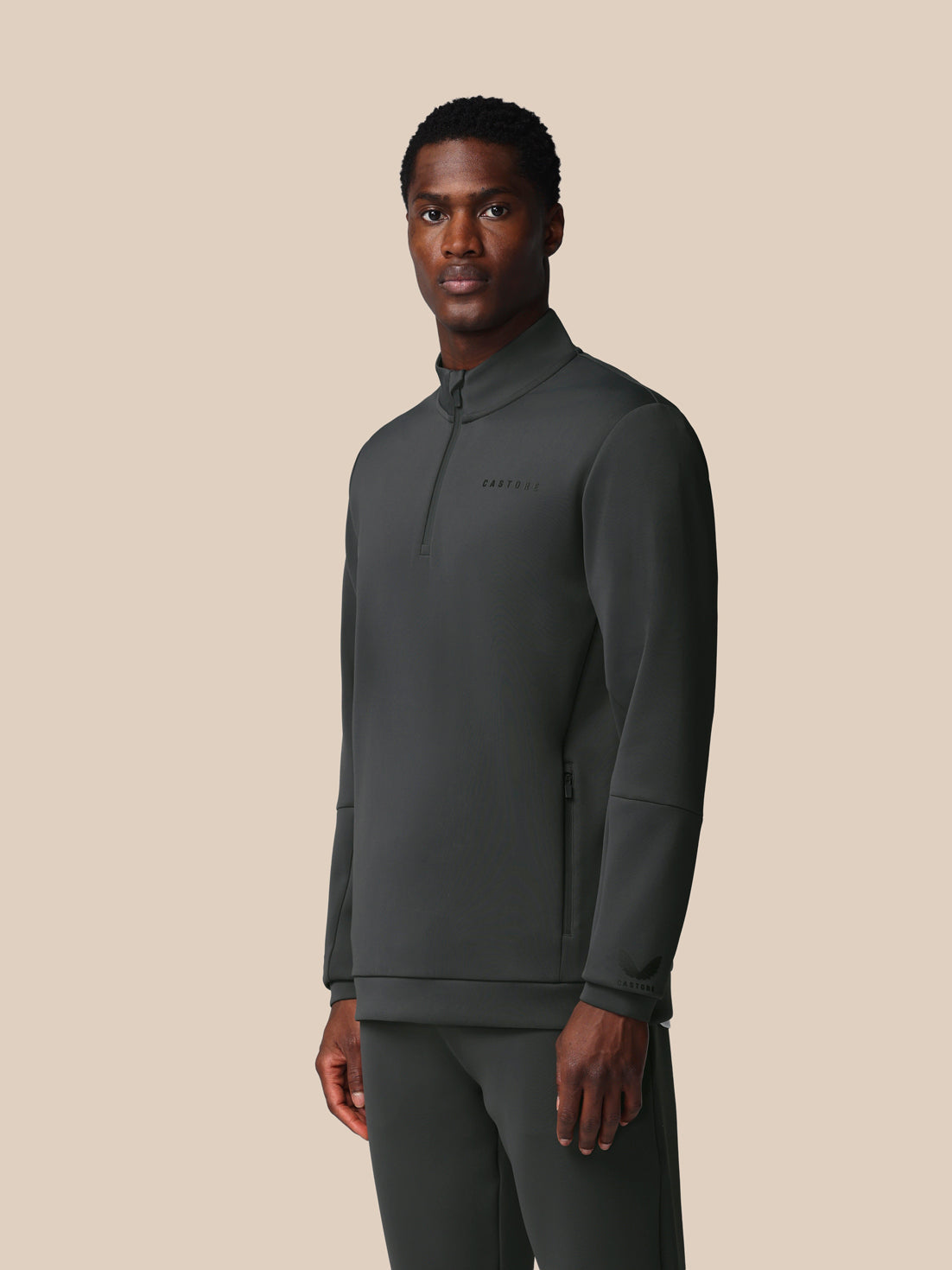 Twente Castore Flex MLM00010CAS felpa mezza zip gunmetal uomo