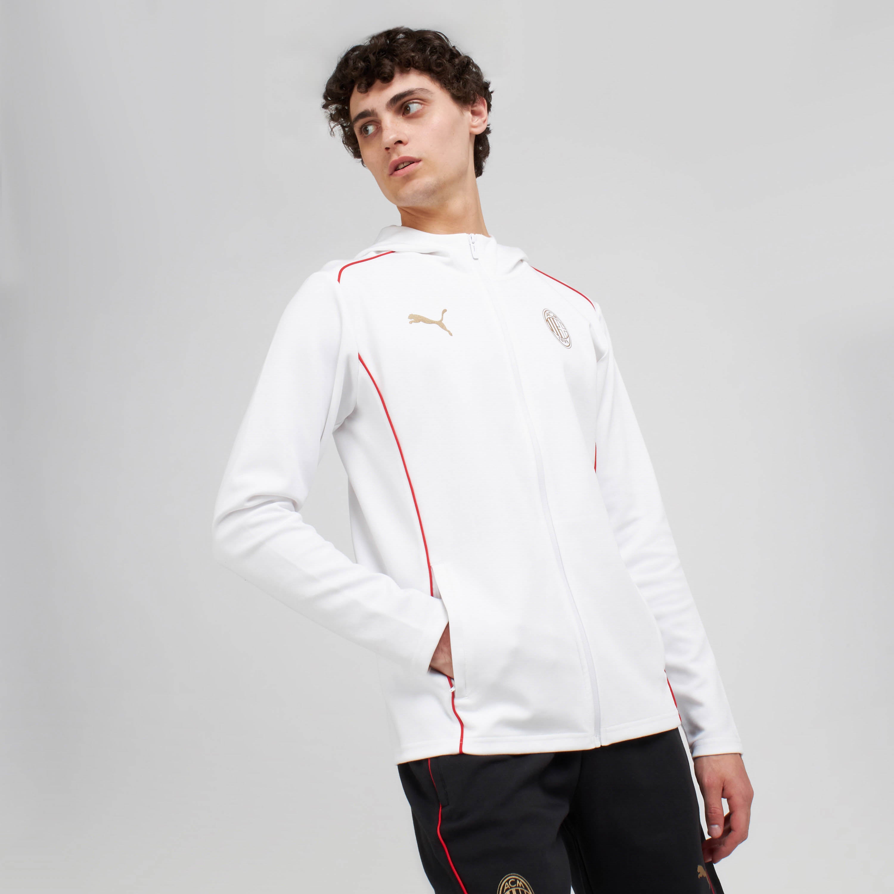 AC Milan Casuals 2024/25 Giacca Zip Cappuccio uomo cotone