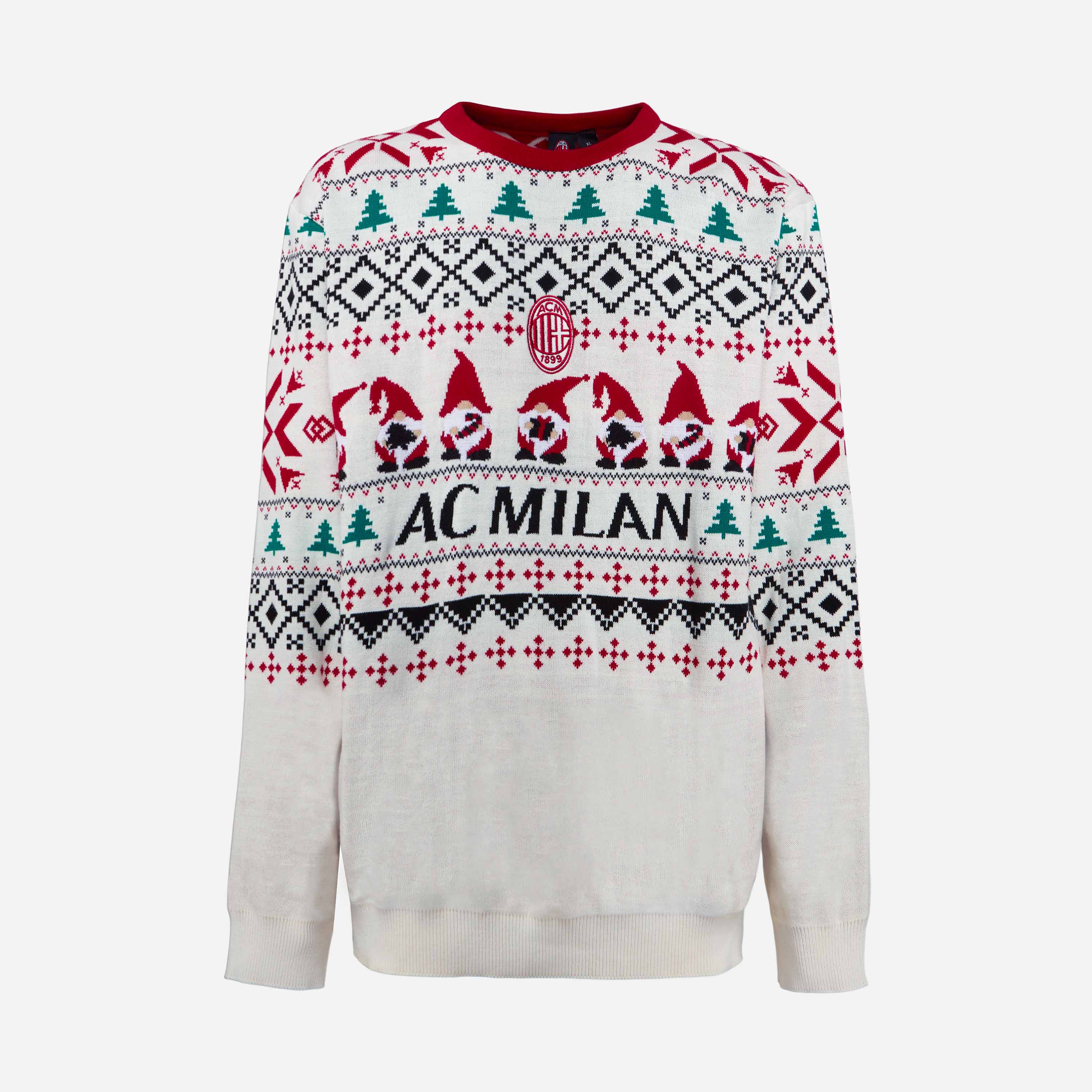 AC Milan Christmas Jumper felpa natalizia bianca gnomi