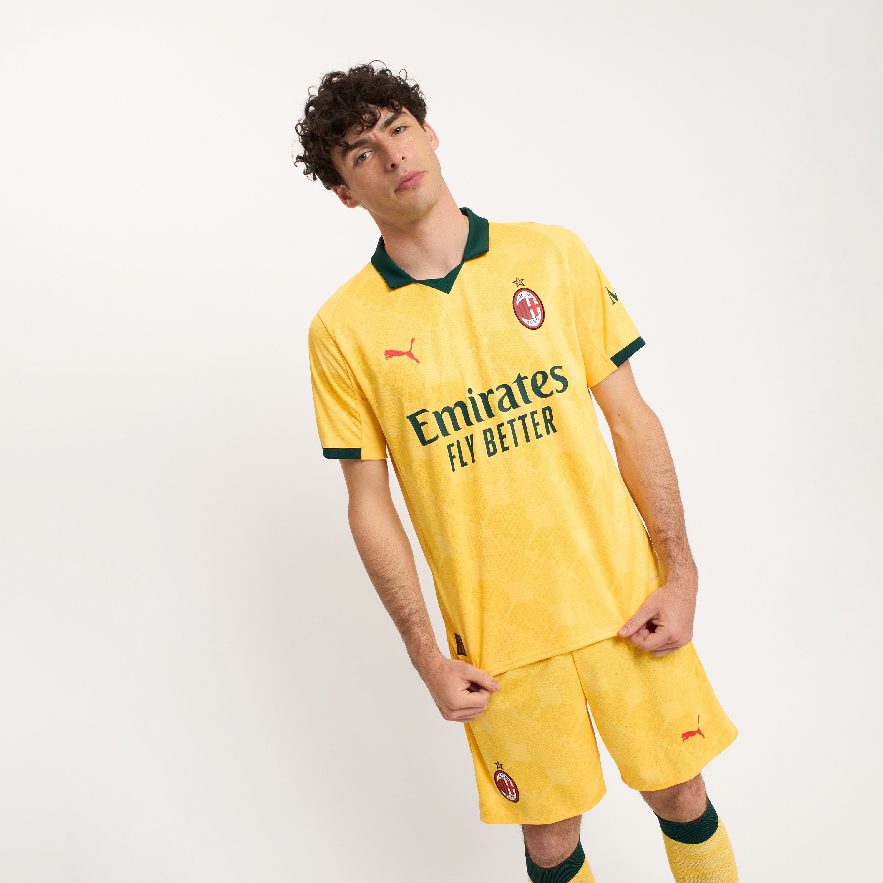 AC Milan Kit Gara 2025/26 Maglia Third Uomo Gialla