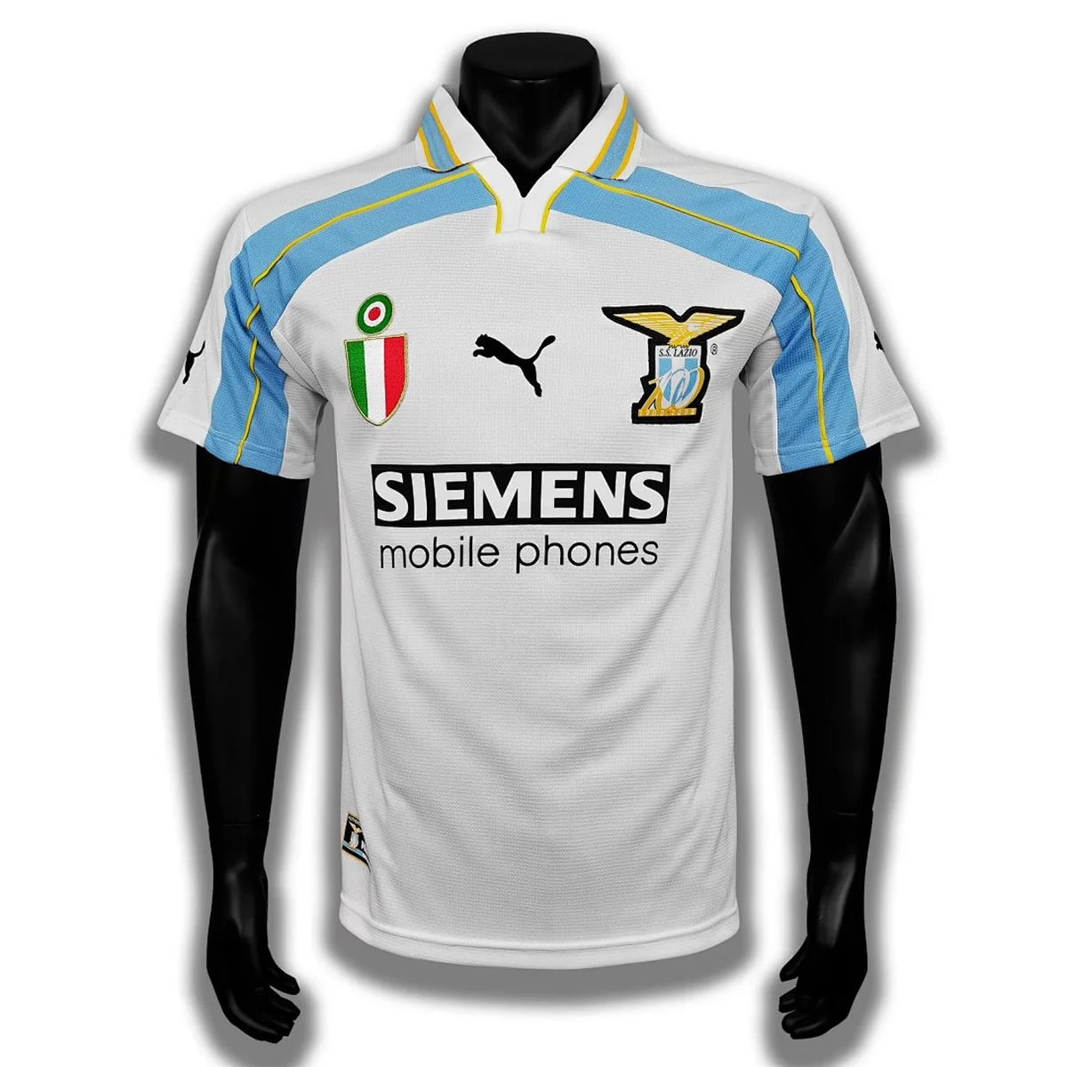 Lazio Seconda Maglia 2000/01 Siemens Retro maglia bianca S-XXL