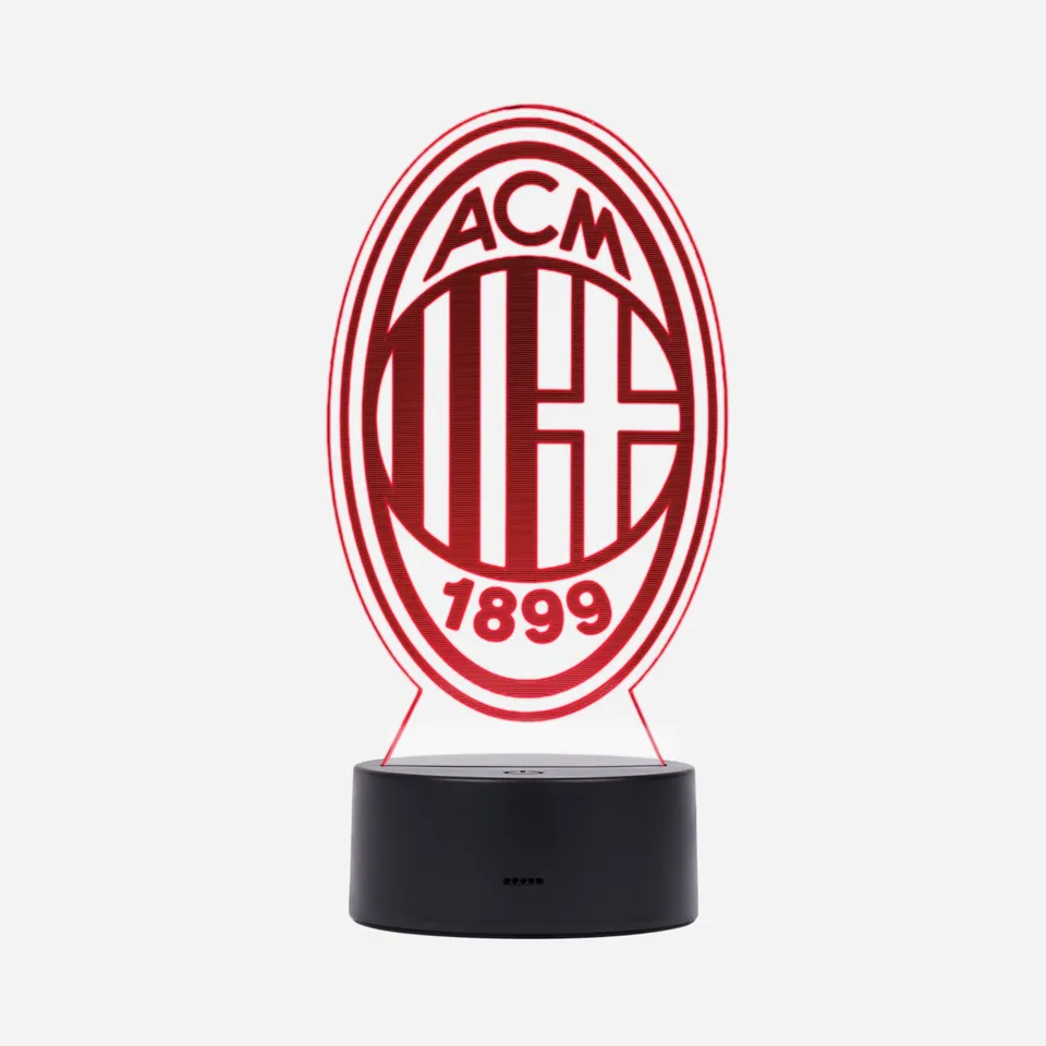 AC Milan Lampada LED Logo Taglia Unica Luce Calda USB