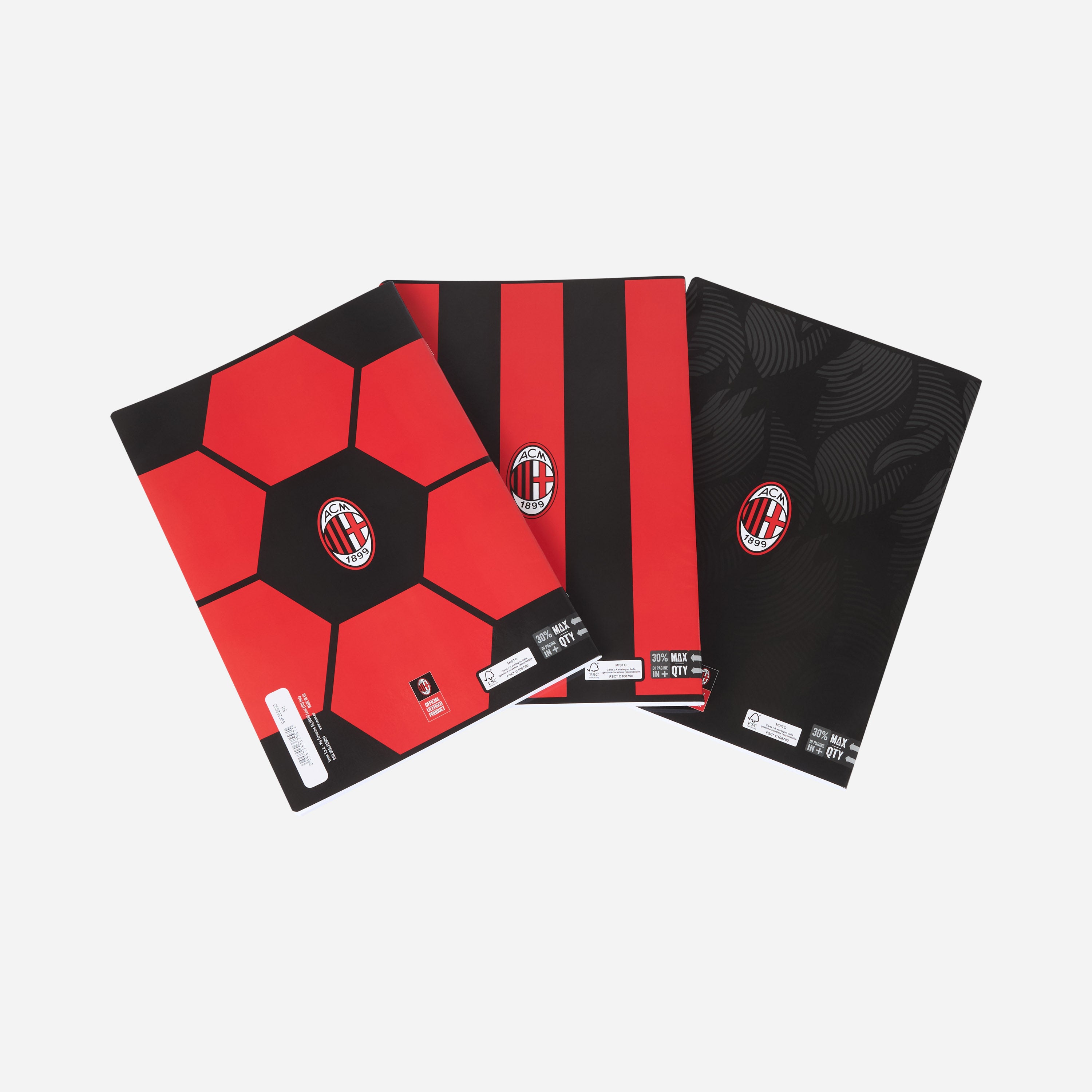 AC Milan Quaderno a Quadretti Rossonero 96 Pagine