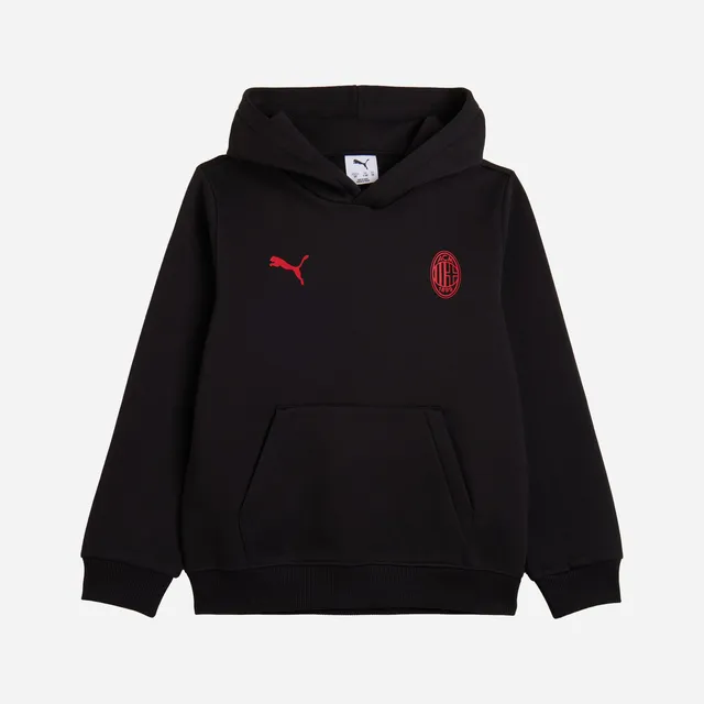 AC Milan Essential Felpa Cappuccio Bambino Nera Cotone