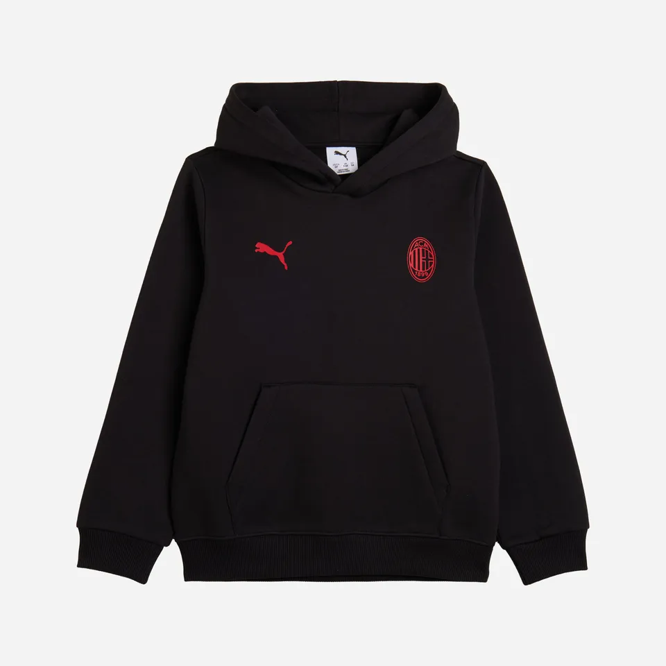 AC Milan Essential Felpa Cappuccio Bambino Nera Cotone