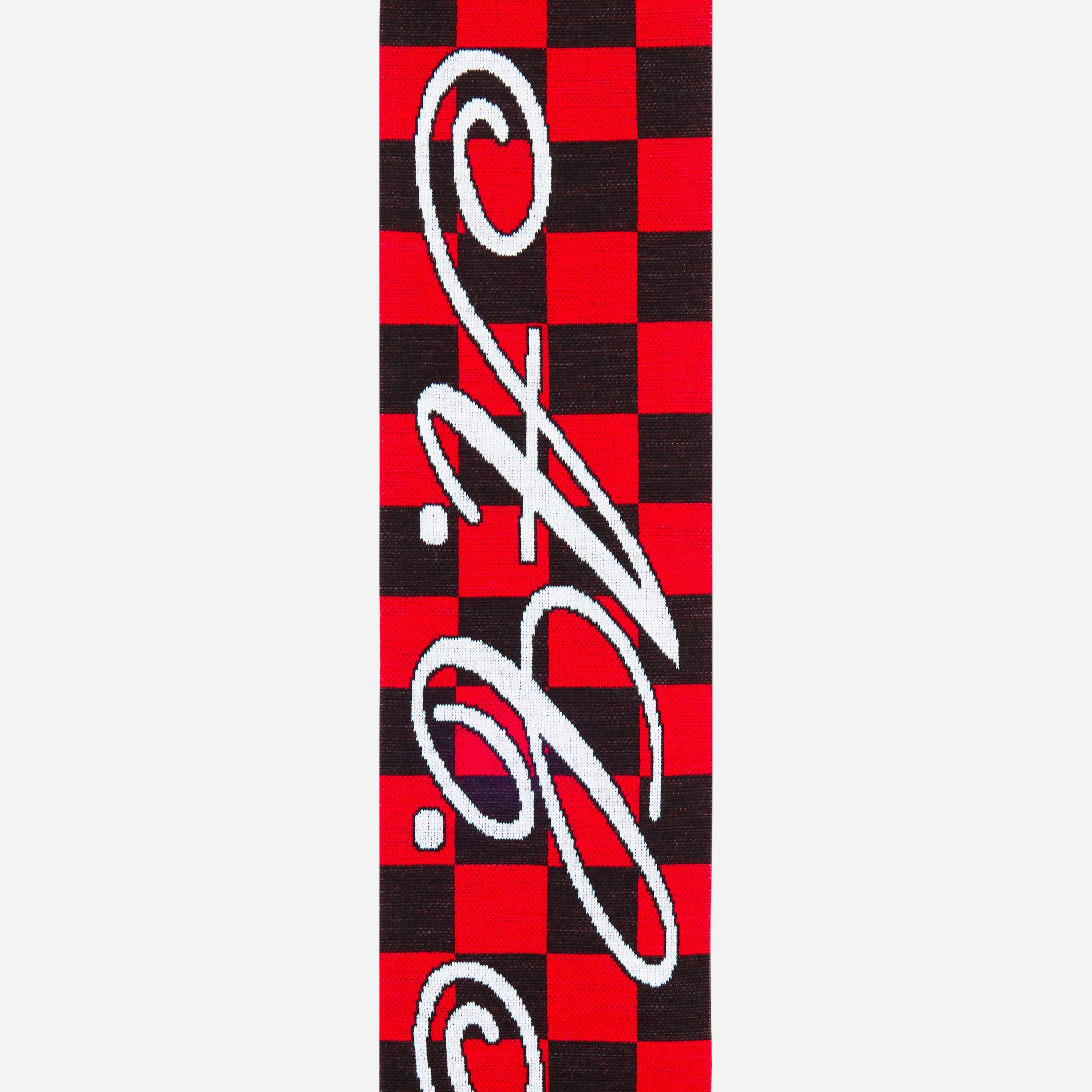 AC Milan Checkered sciarpa unisex rossa e nera a scacchi
