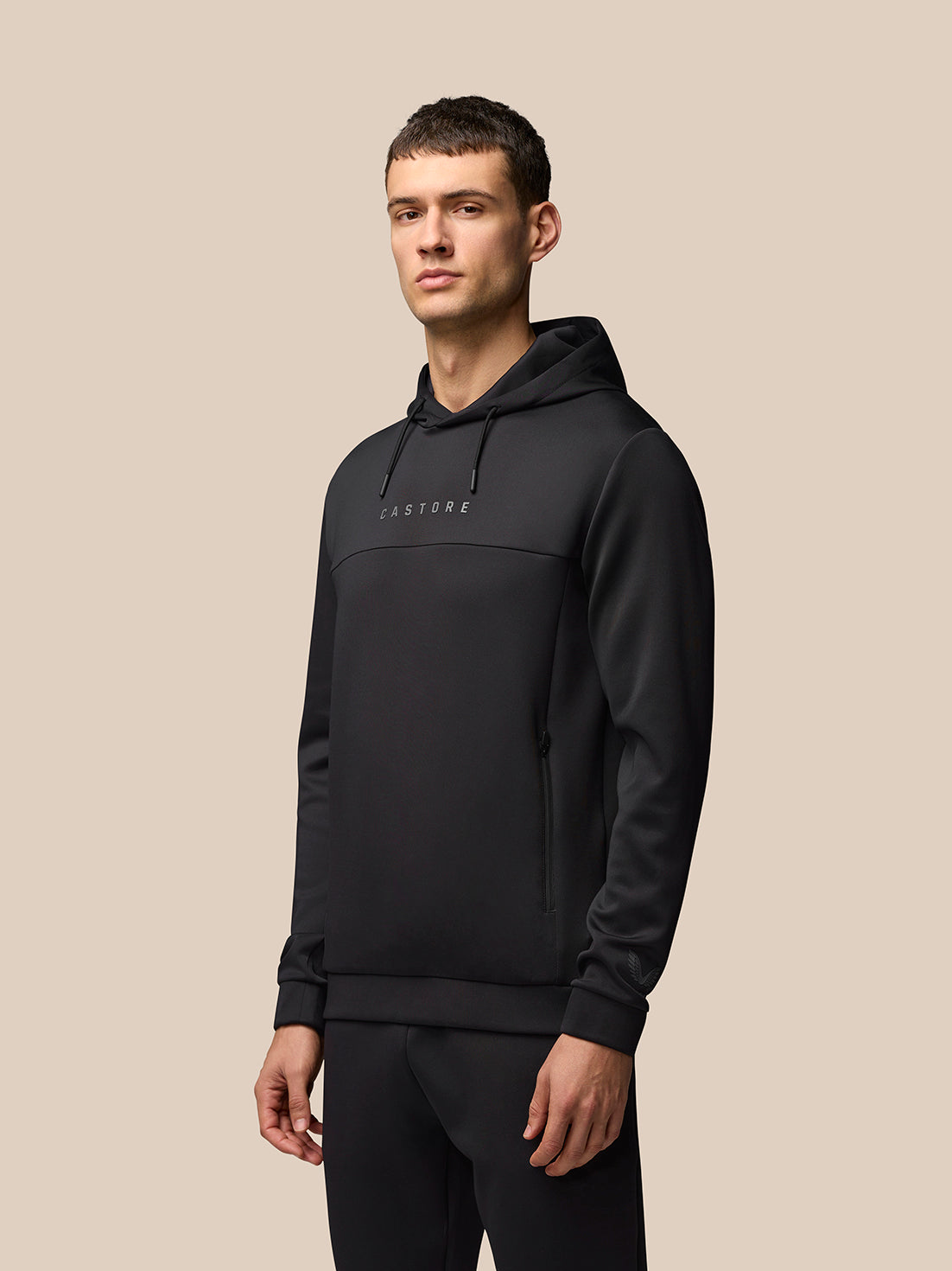 Twente Castore Flex hoodie nero felpa cappuccio uomo
