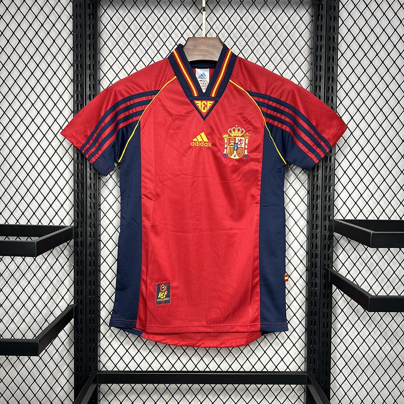 Tifoso Store Spagna 1998 maglia retro rossa maniche blu