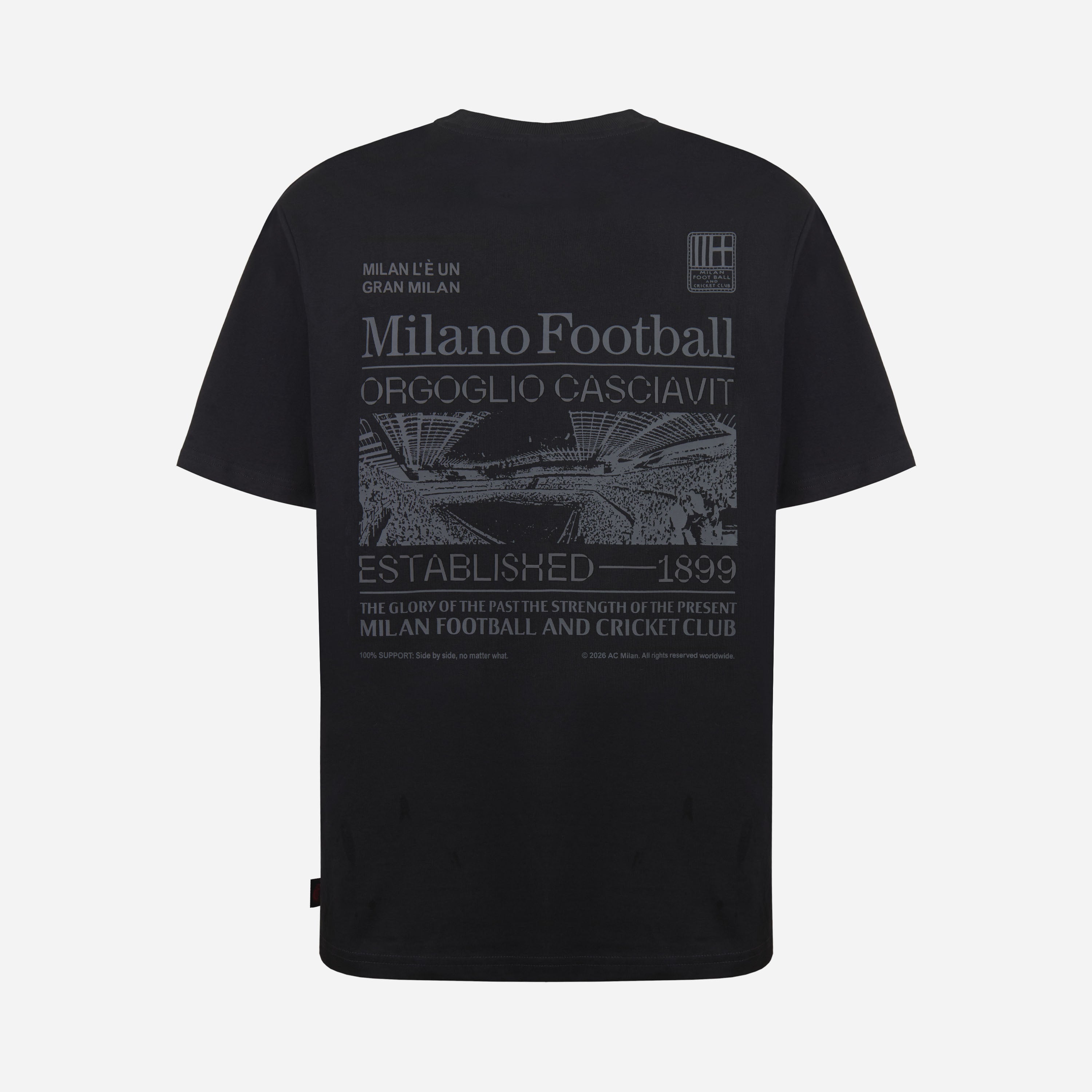 AC Milan Casciavit Black Grey maglietta nera cotone