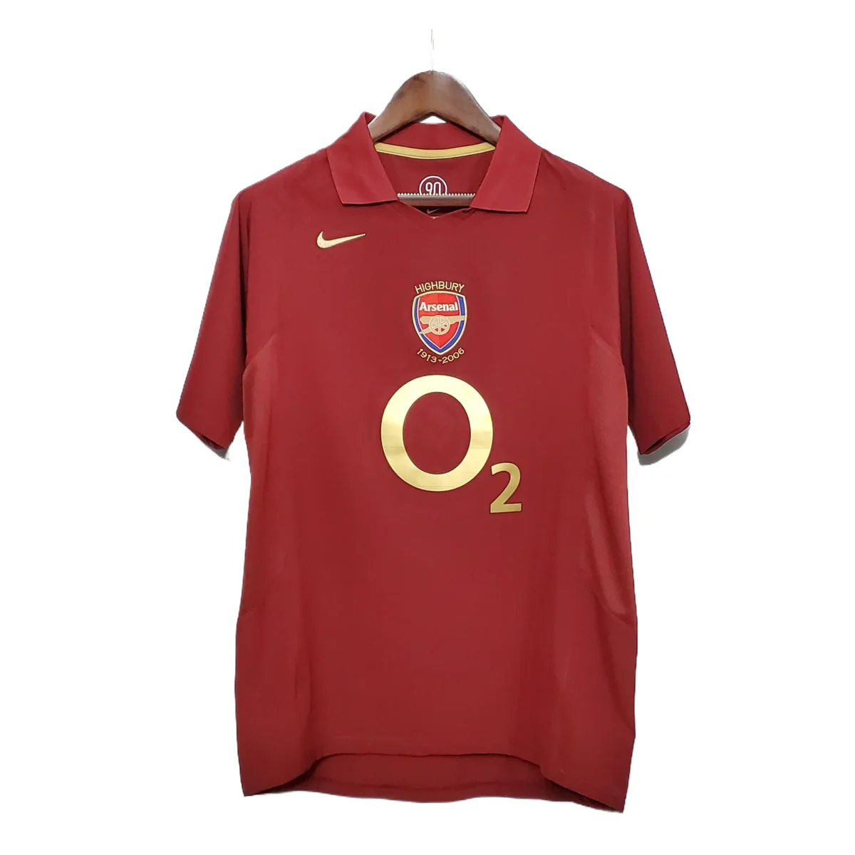 Arsenal 2005/06 Highbury prima maglia retro rosso ribes