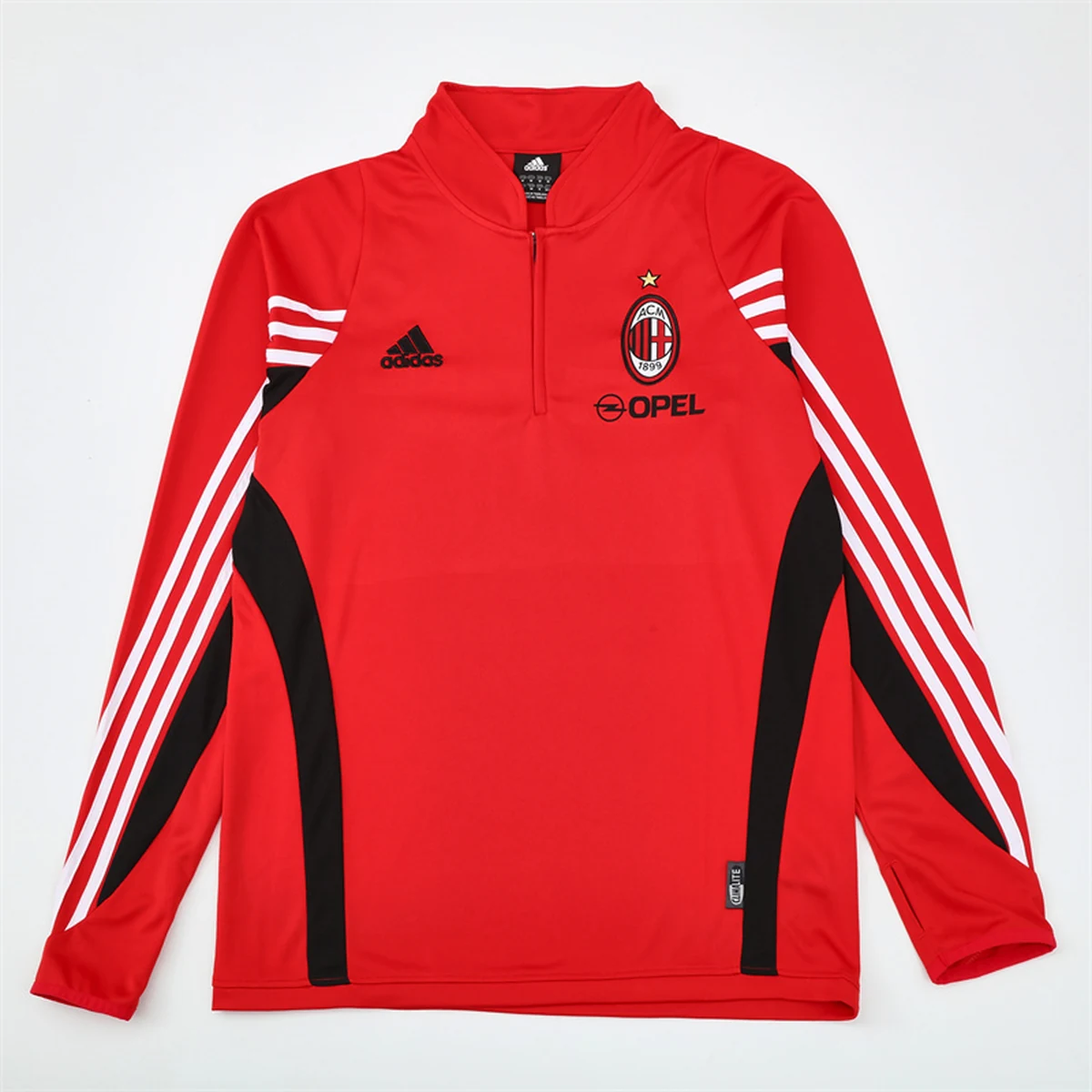 Tifoso Store Milan 2003/04 Felpa Rossa Mezza Zip Retro