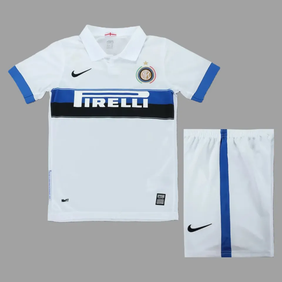Inter Away 2009/10 bambino completo bianco taglia 16-28
