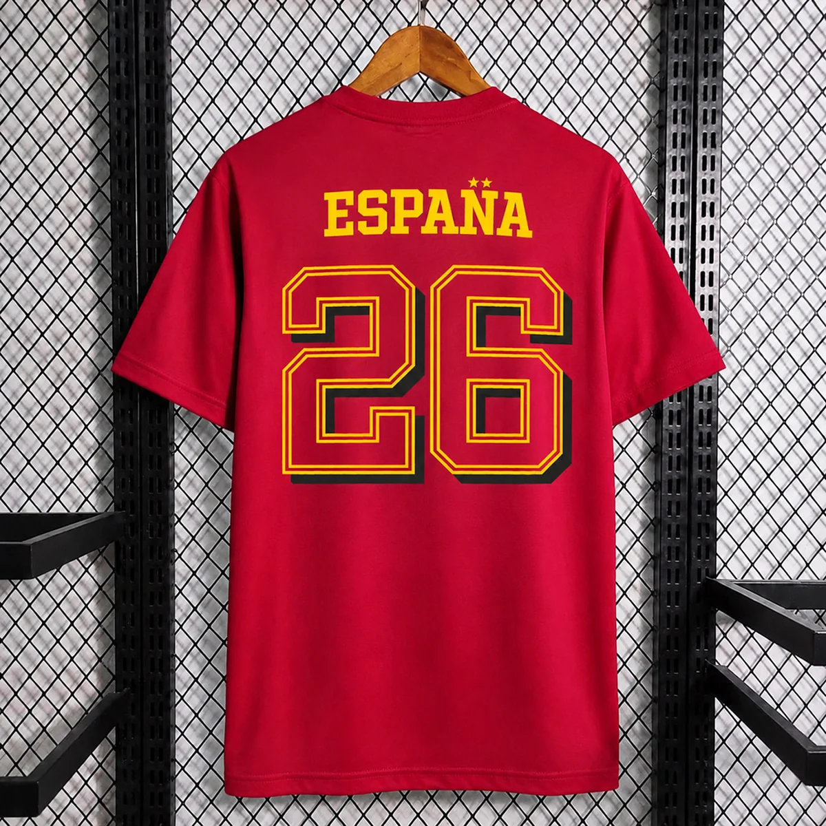 Spagna Campioni 2026 t-shirt calcio rossa S-XXL uomo