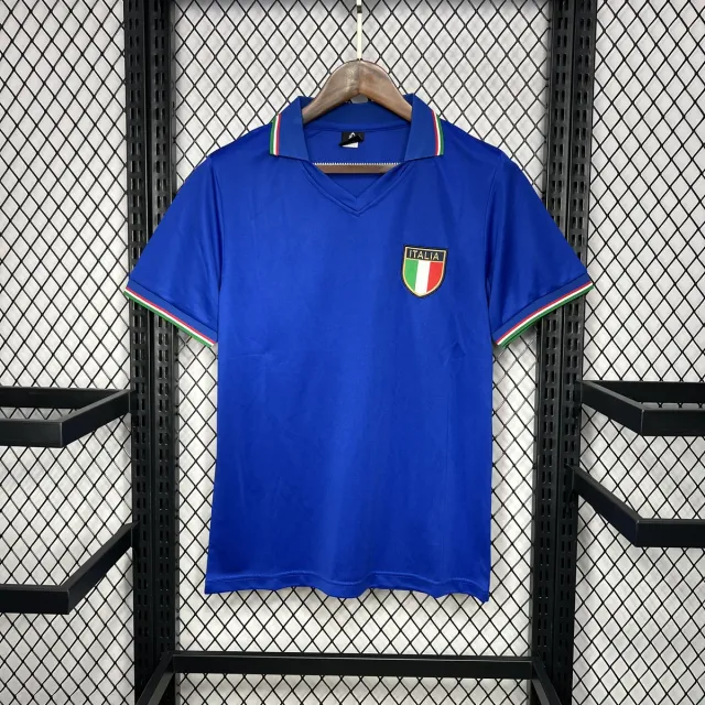 Italia 1982 Retro maglia calcio azzurra polo