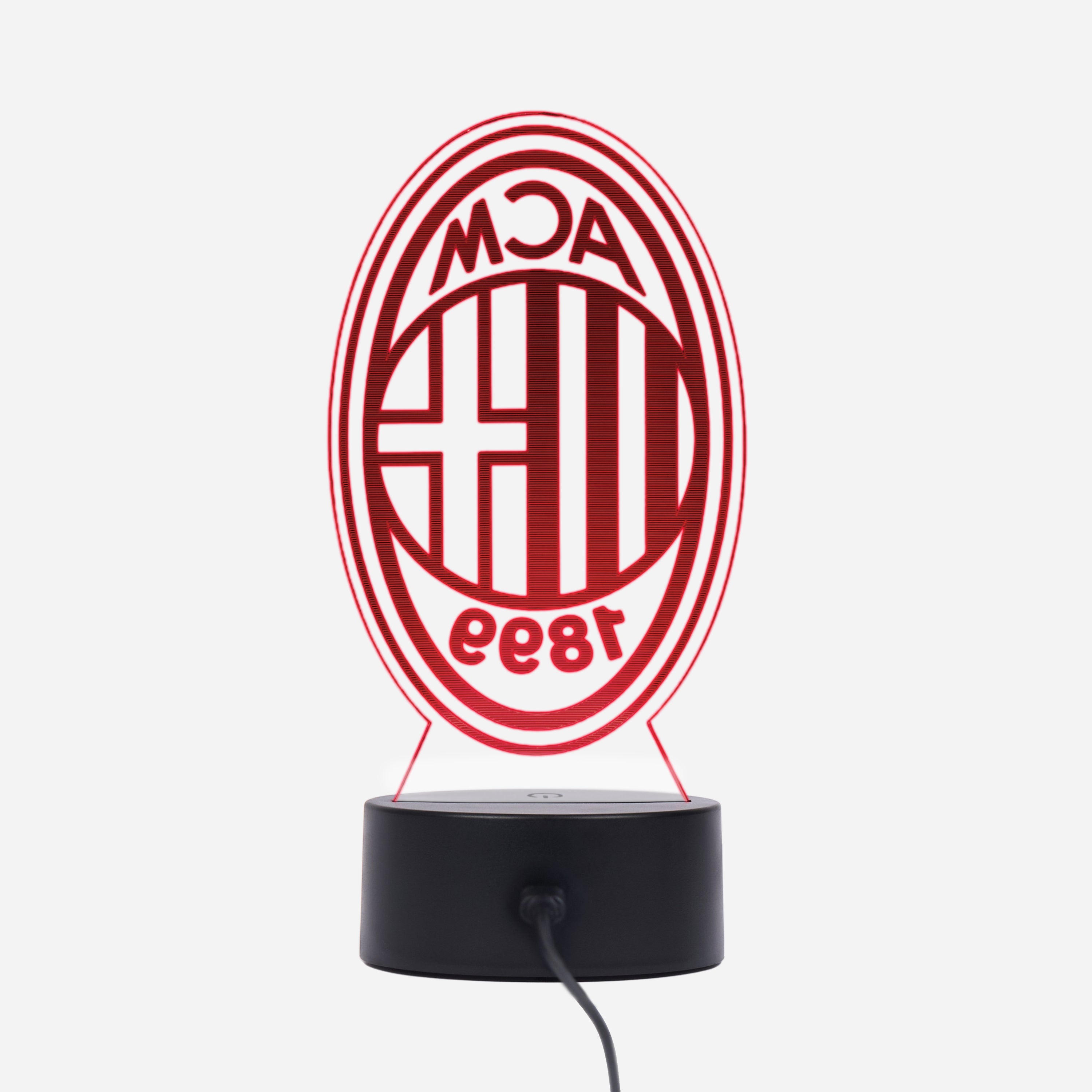 AC Milan Lampada LED Logo Taglia Unica Luce Calda USB