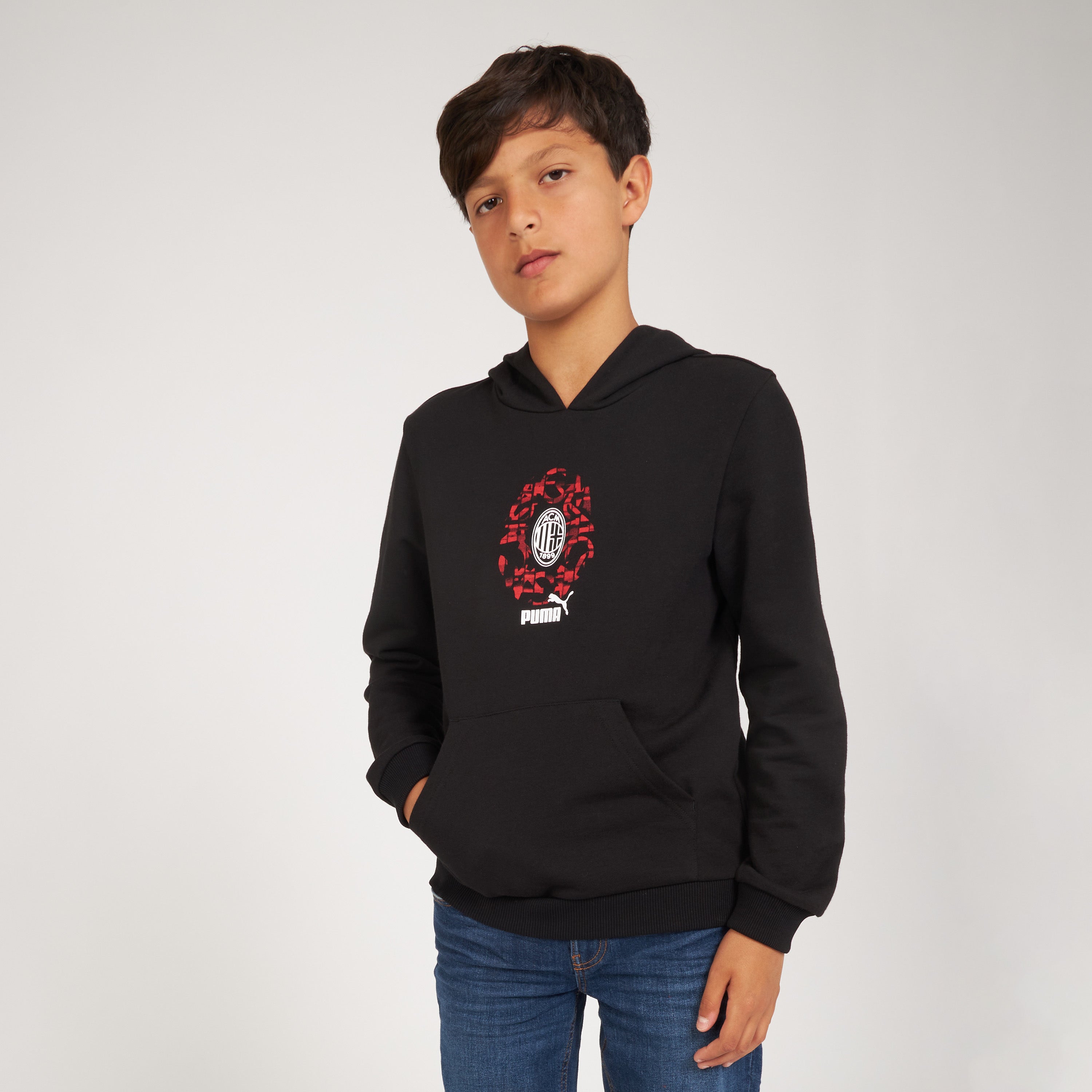 AC Milan Felpe felpa cappuccio Culture nera bambini