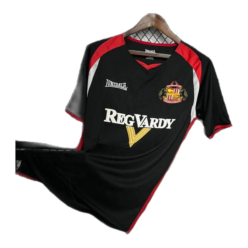 Sunderland 2005/06 seconda maglia calcio nera retro