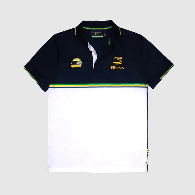 Senna Legacy Polos Stripe Polo uomo navy traspirante