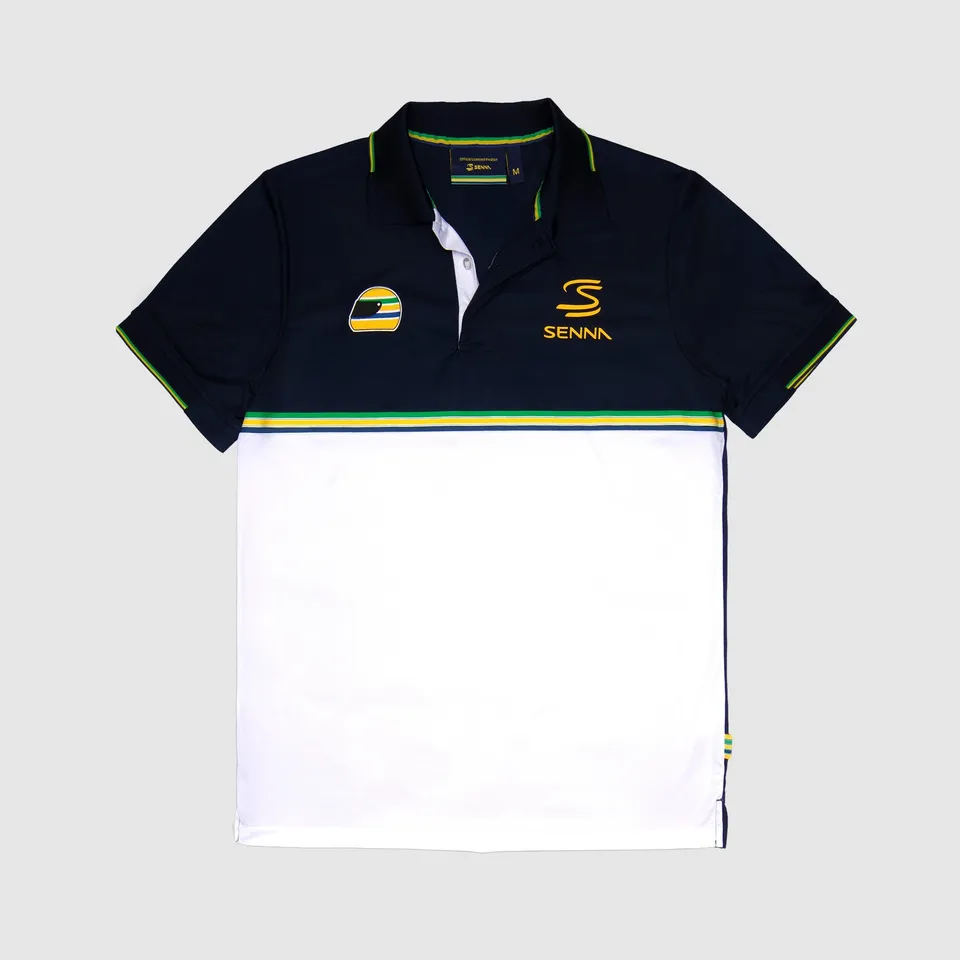 Senna Legacy Polos Stripe Polo uomo navy traspirante